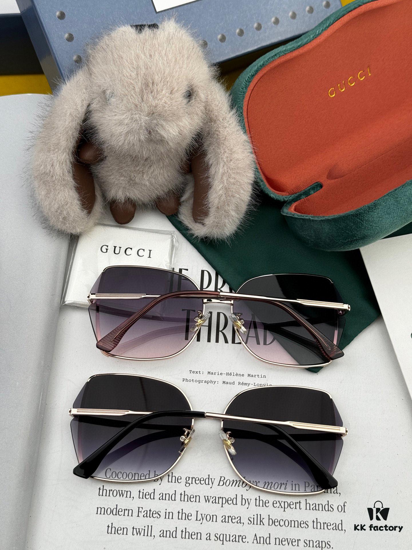 6931fd993a89a121ed54ddda GUCCI Nylon Polarized Unisex Sunglasses, Frameless Polygonal Design, UV-Protective Nylon Polarized Lenses, Suitable for All Face Shapes, Stylish with Coats or Dresses, Model: G1641
