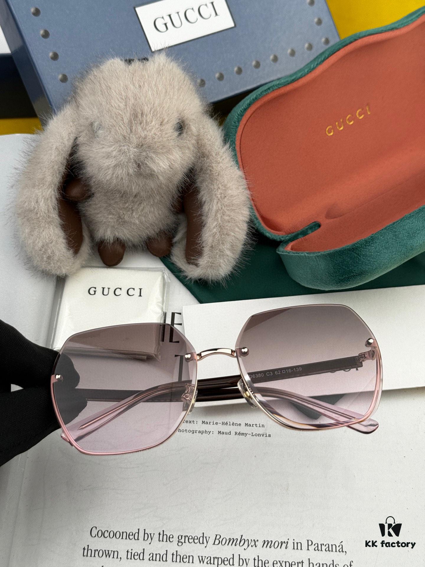 6931fd9a3a89a121ed54ddde GUCCI Nylon Polarized Unisex Sunglasses with Polygonal Design, Frameless Style, UV Protection, Model: G0638