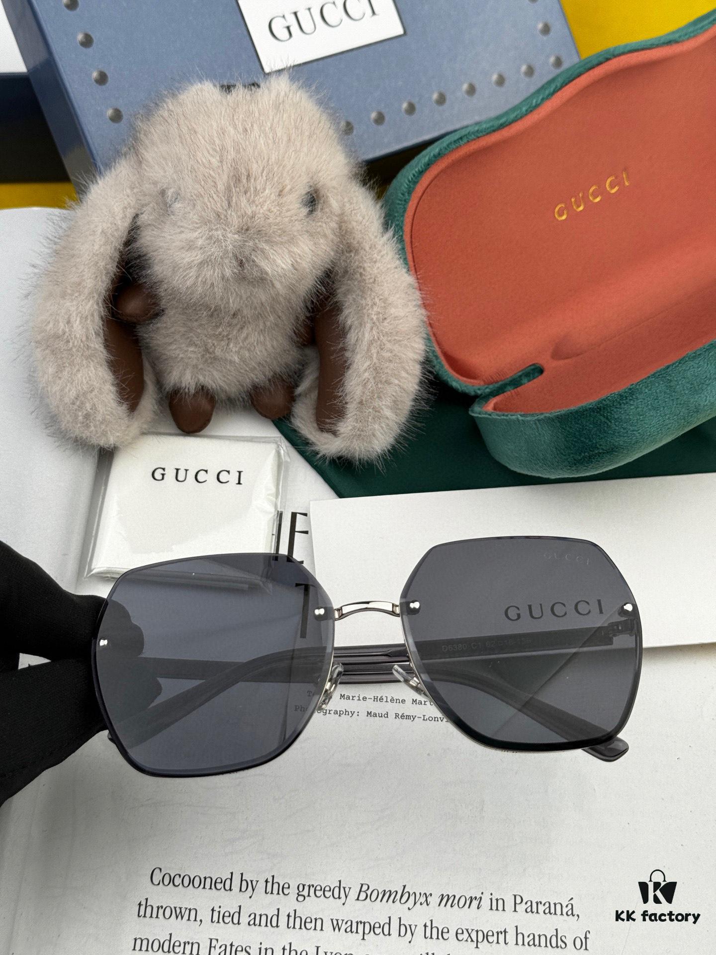 6931fd9a3a89a121ed54dddf GUCCI Nylon Polarized Unisex Sunglasses with Polygonal Design, Frameless Style, UV Protection, Model: G0638