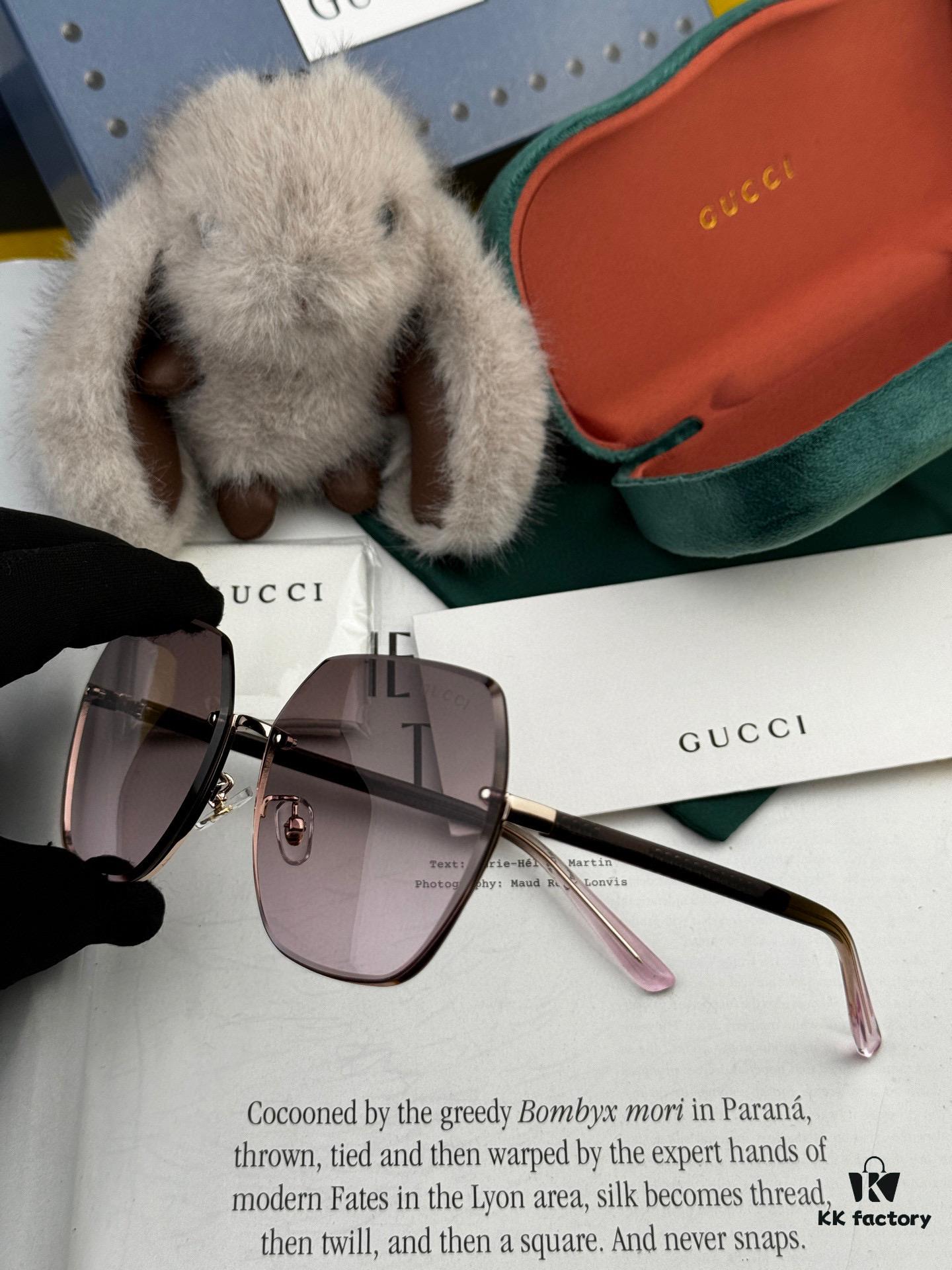 6931fd9a3a89a121ed54dde0 GUCCI Nylon Polarized Unisex Sunglasses with Polygonal Design, Frameless Style, UV Protection, Model: G0638