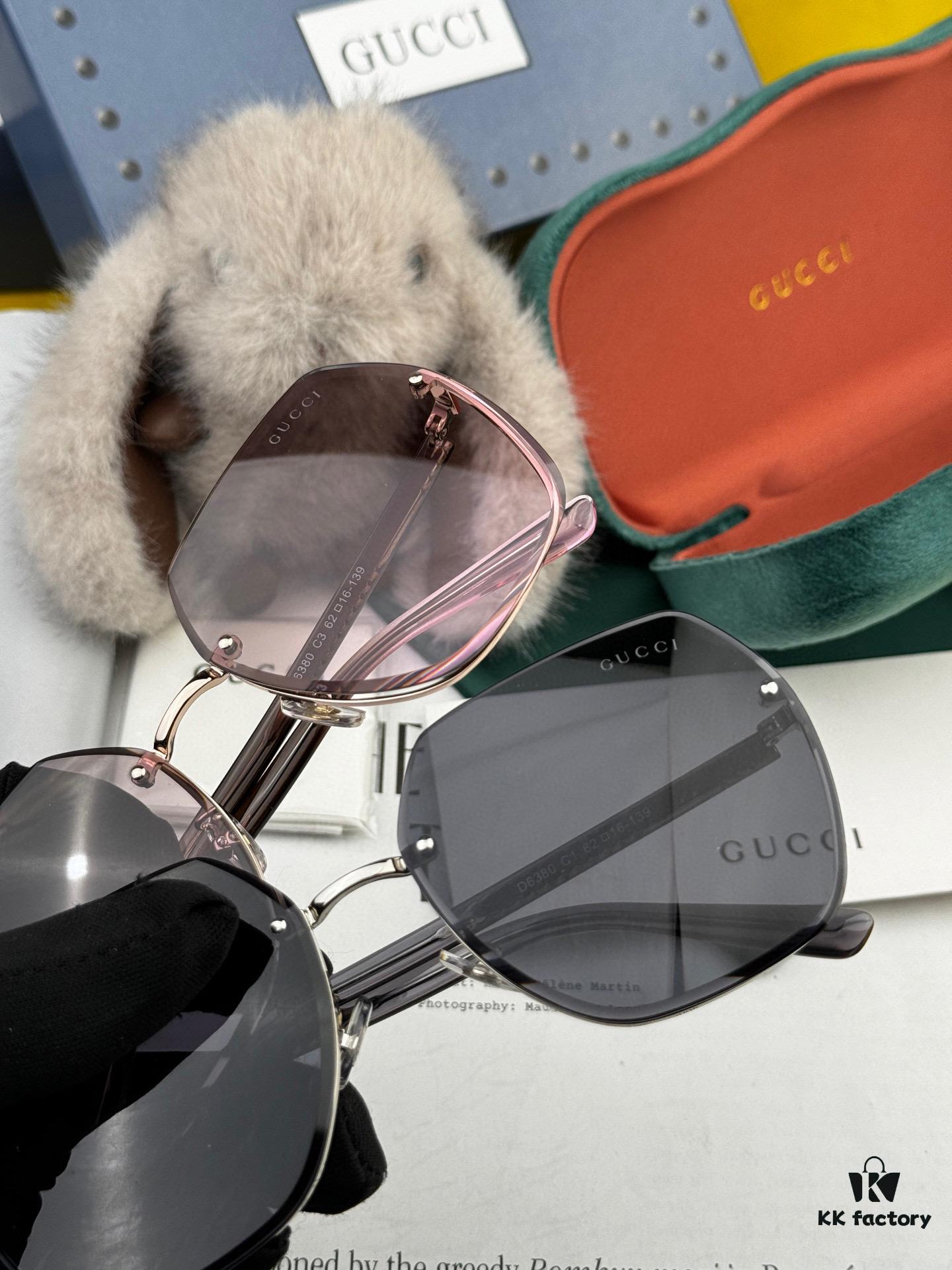 6931fd9a3a89a121ed54dde2 GUCCI Nylon Polarized Unisex Sunglasses with Polygonal Design, Frameless Style, UV Protection, Model: G0638
