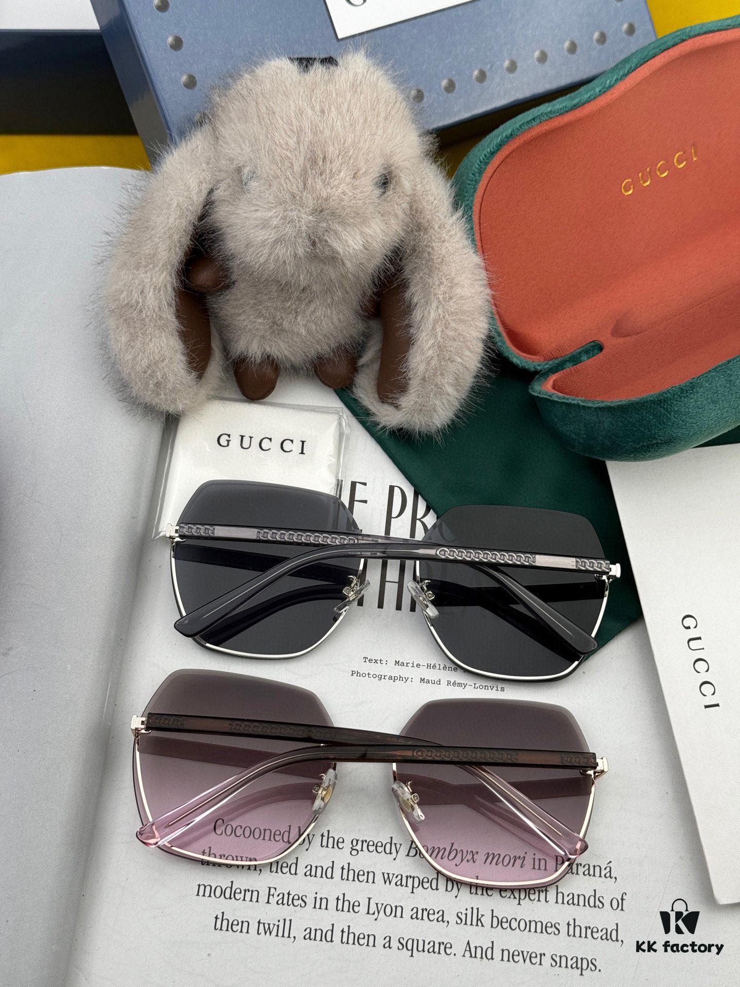 6931fd9a3a89a121ed54dde3 GUCCI Nylon Polarized Unisex Sunglasses with Polygonal Design, Frameless Style, UV Protection, Model: G0638