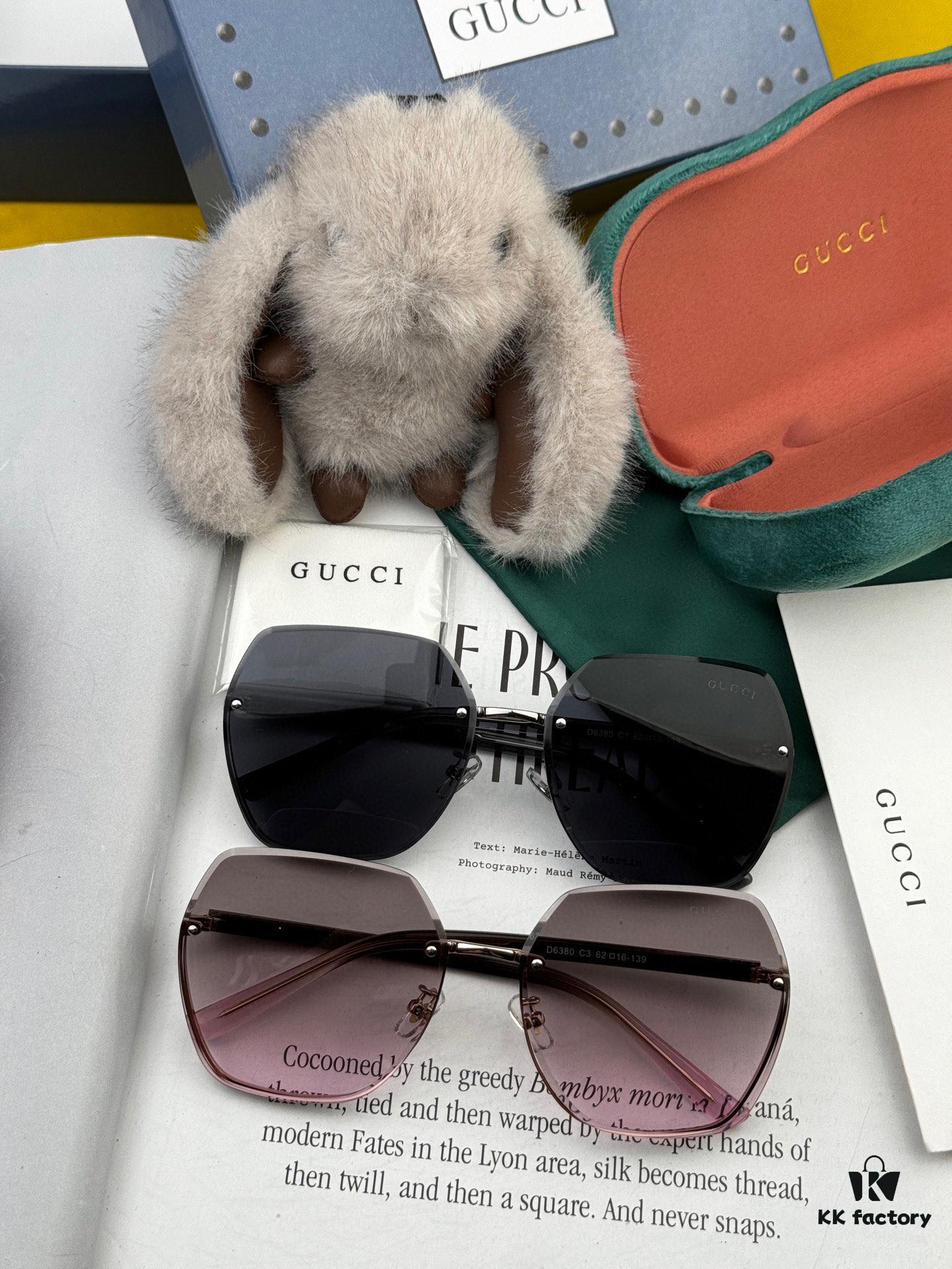 6931fd9a3a89a121ed54dde4 GUCCI Nylon Polarized Unisex Sunglasses with Polygonal Design, Frameless Style, UV Protection, Model: G0638