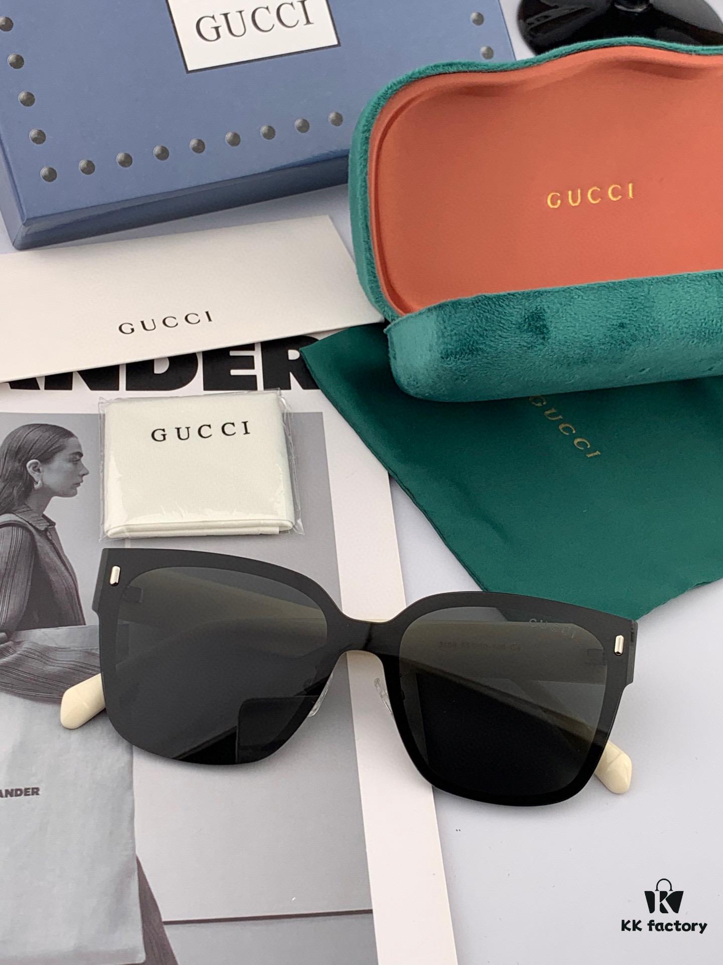 GUCCI New Nylon Polarized Sunglasses, Stylish Square Frame Unisex Sun Glasses Comfortable Fit Fashion Trendy Shades for Large and Small Faces