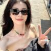 GUCCI New Nylon Polarized Sunglasses, Stylish Square Frame Unisex Sun Glasses for Couples, Comfortable Fit Trendy Influencer Fashion Shades, Flattering on All Face Sizes