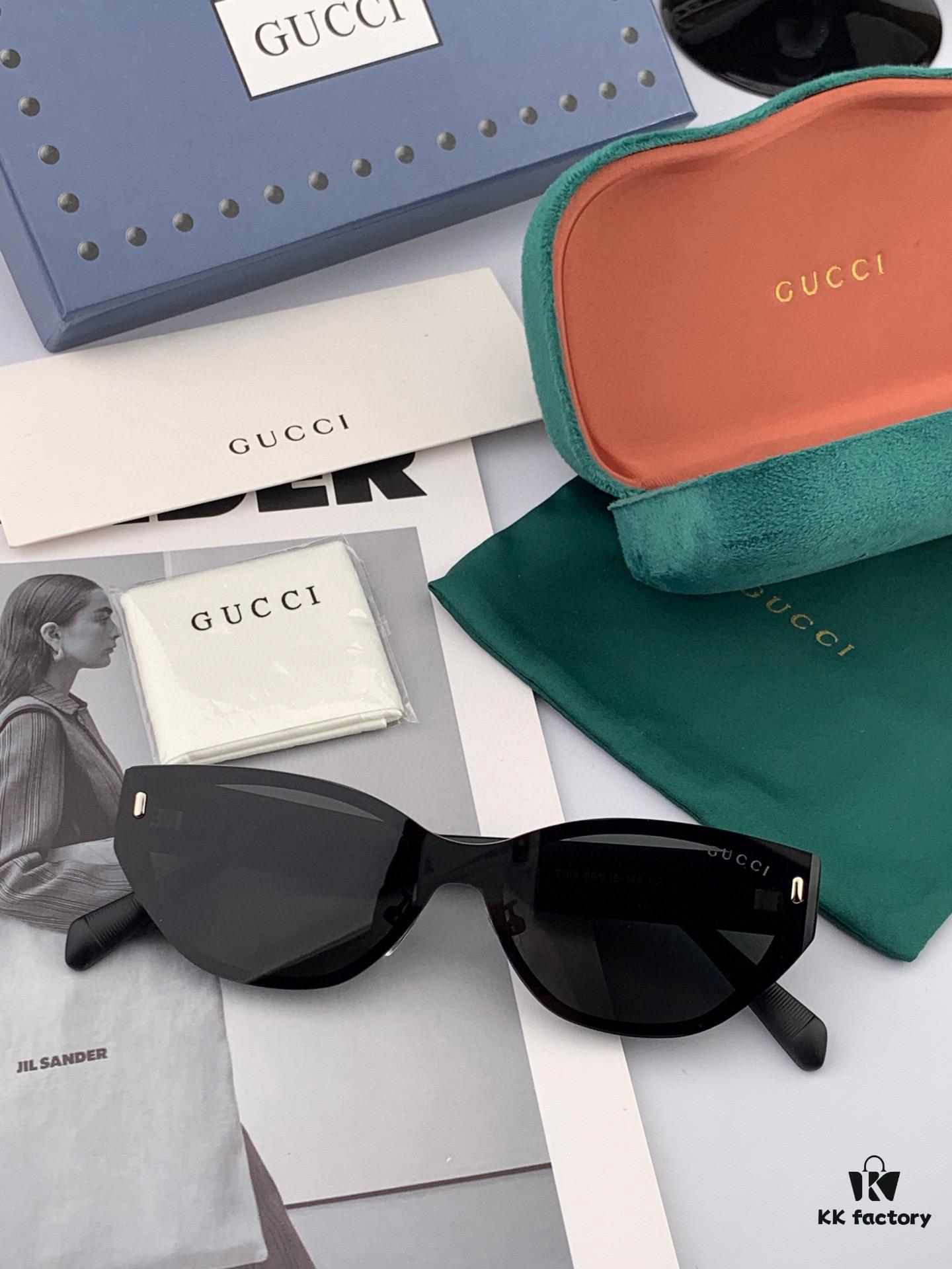 GUCCI New Nylon Polarized Sunglasses, Stylish Square Frame Unisex Sun Glasses for Couples, Comfortable Fit Trendy Influencer Fashion Shades, Flattering on All Face Sizes
