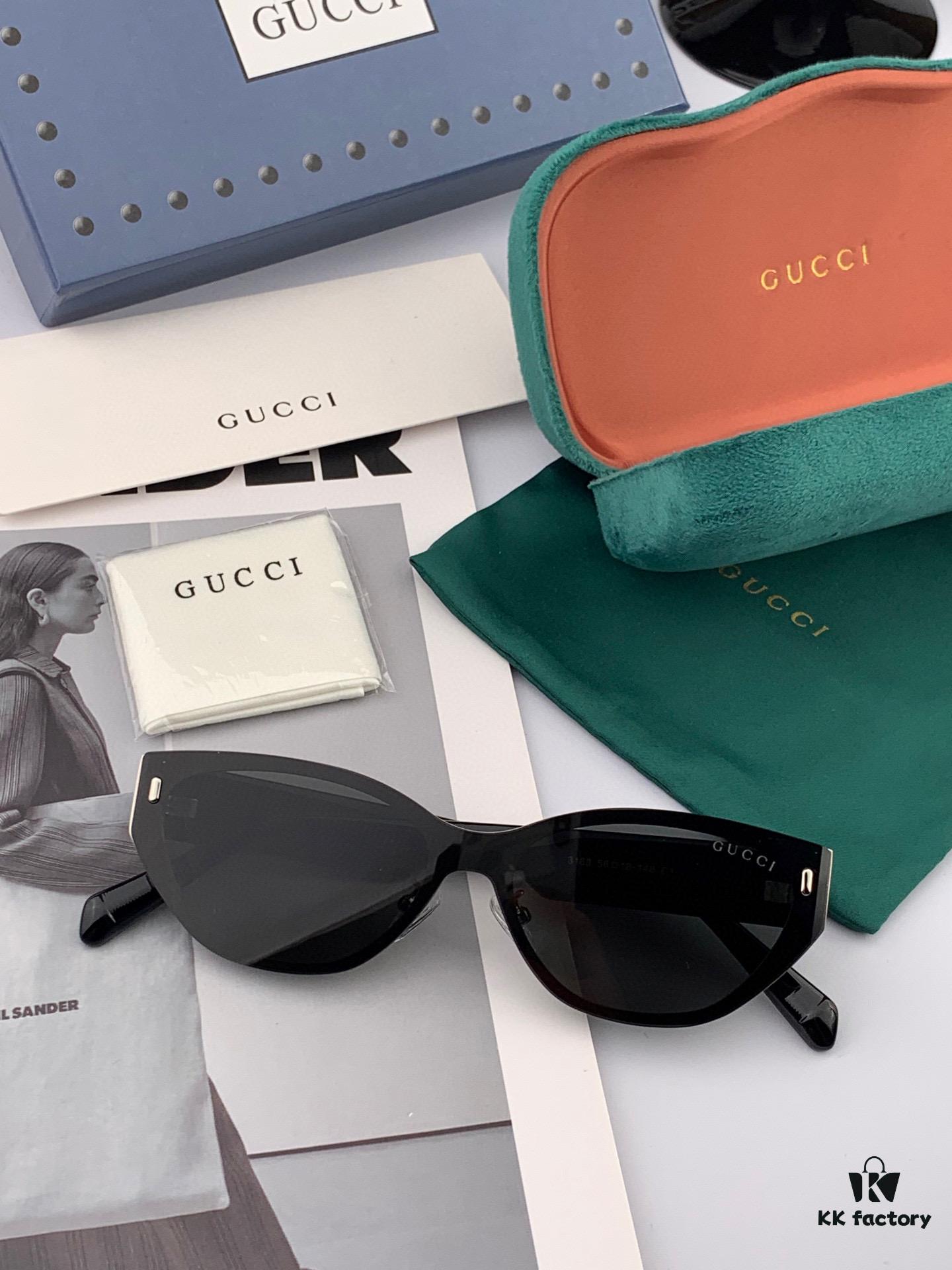 GUCCI New Nylon Polarized Sunglasses, Stylish Square Frame Unisex Sun Glasses for Couples, Comfortable Fit Trendy Influencer Fashion Shades, Flattering on All Face Sizes