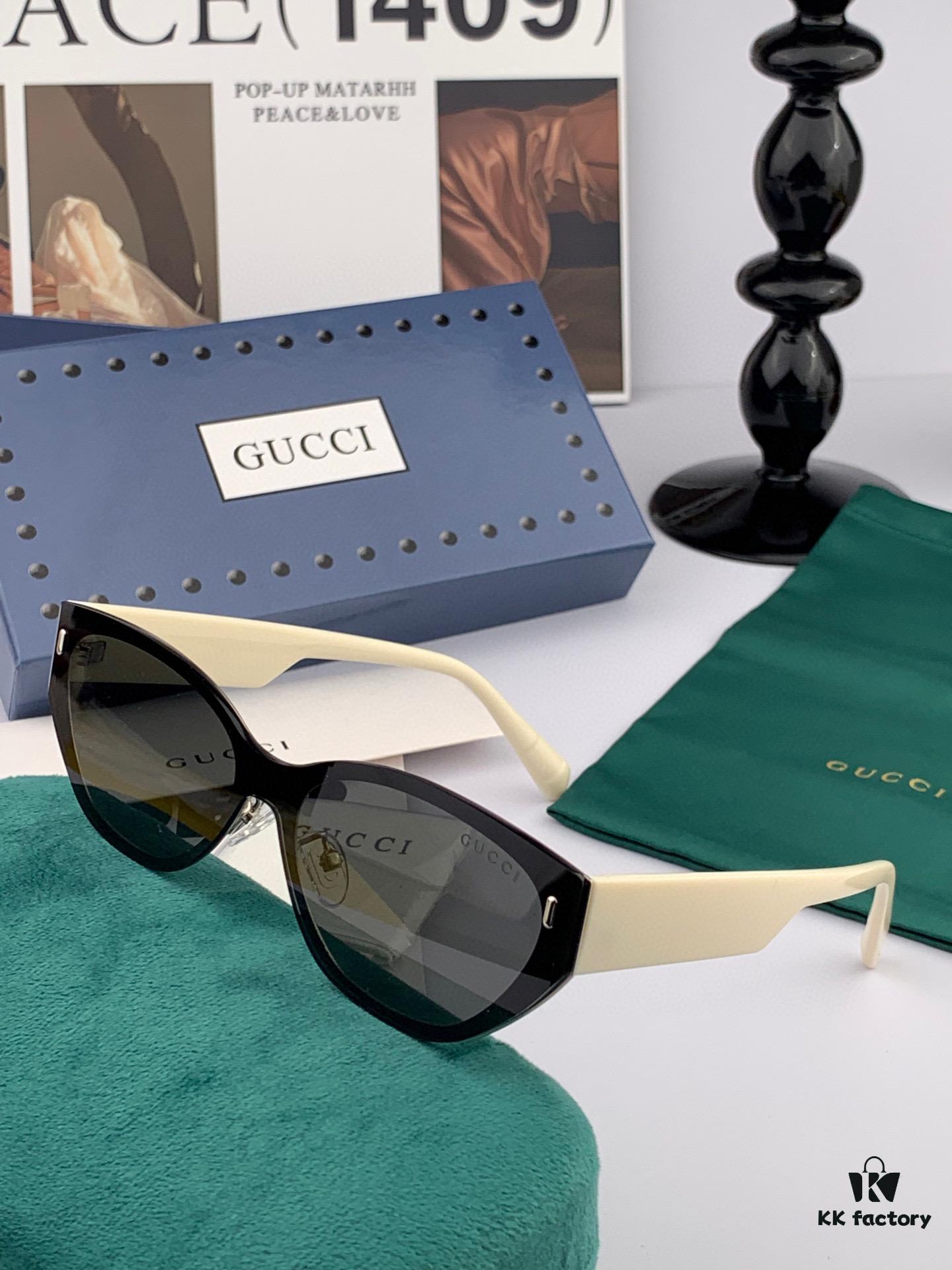 GUCCI New Nylon Polarized Sunglasses, Stylish Square Frame Unisex Sun Glasses for Couples, Comfortable Fit Trendy Influencer Fashion Shades, Flattering on All Face Sizes