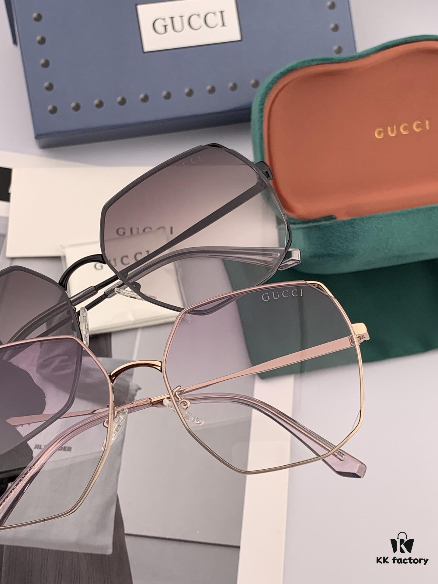 GUCCI - Gucci Italian Import 2025 Fashion Luxury Decorative Sunglasses, Nylon HD Sunglasses, Celebrity Poster Style, Highly Complex Craftsmanship, Strong 3D Texture