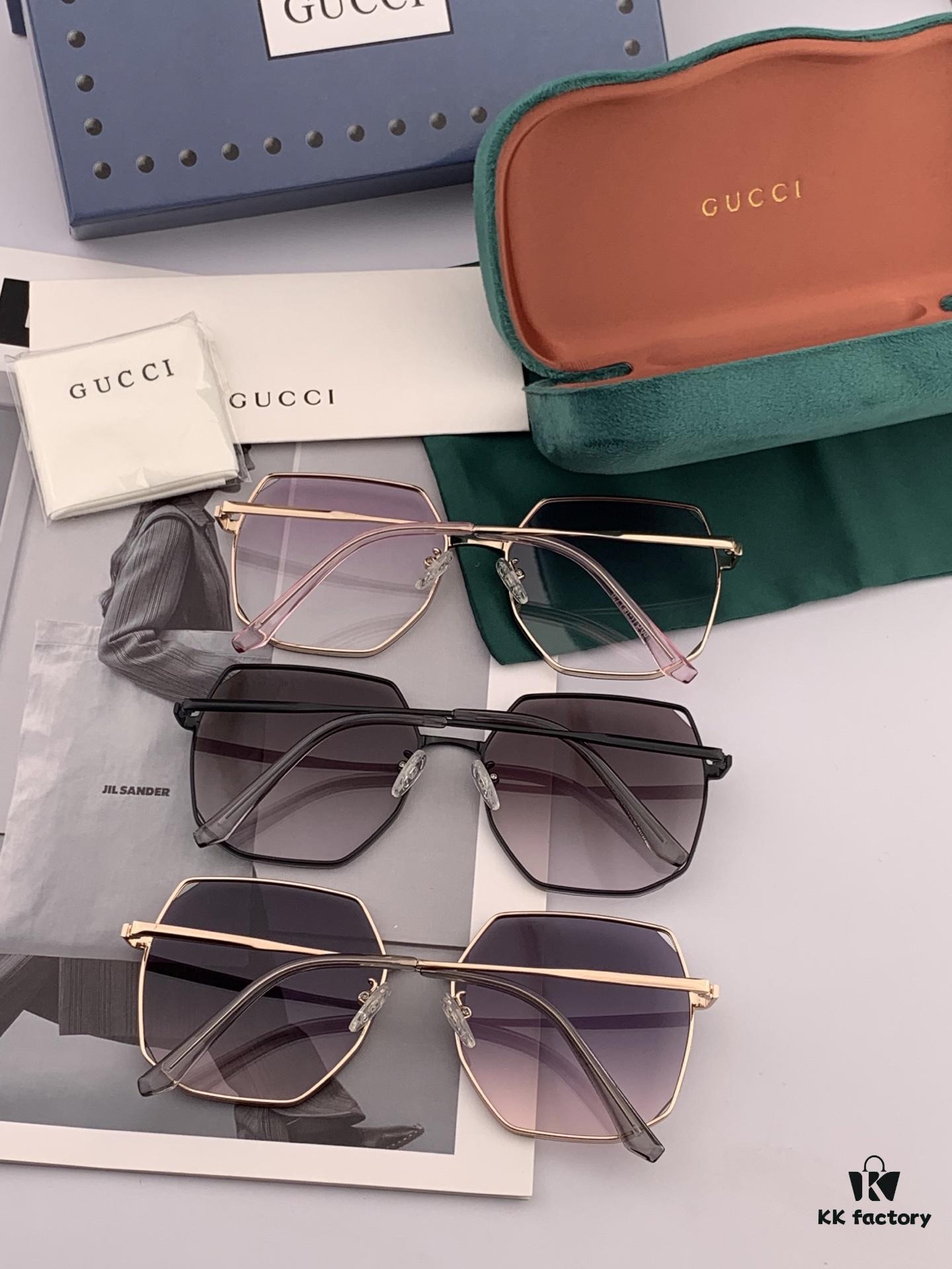 GUCCI - Gucci Italian Import 2025 Fashion Luxury Decorative Sunglasses, Nylon HD Sunglasses, Celebrity Poster Style, Highly Complex Craftsmanship, Strong 3D Texture