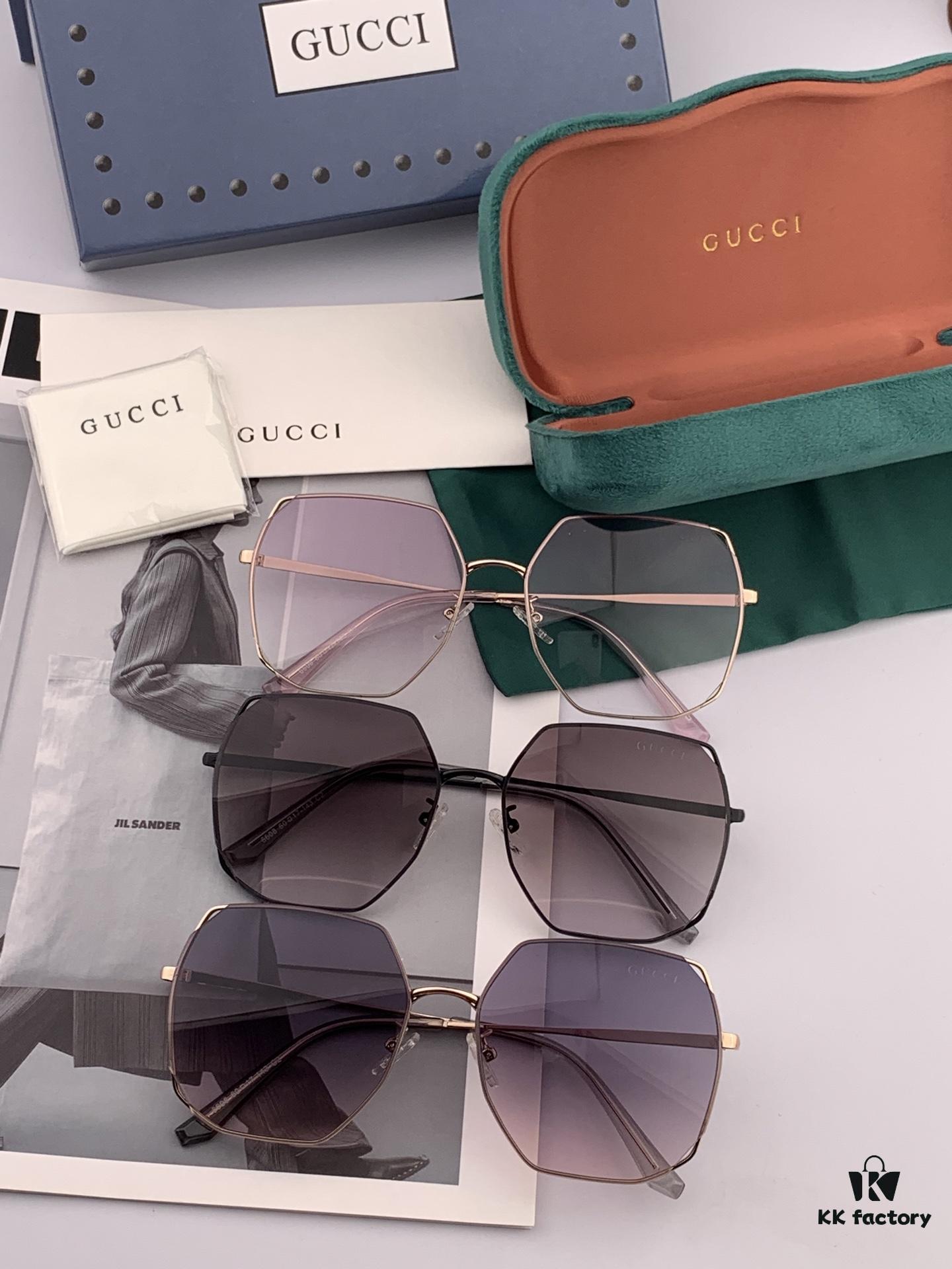 GUCCI - Gucci Italian Import 2025 Fashion Luxury Decorative Sunglasses, Nylon HD Sunglasses, Celebrity Poster Style, Highly Complex Craftsmanship, Strong 3D Texture