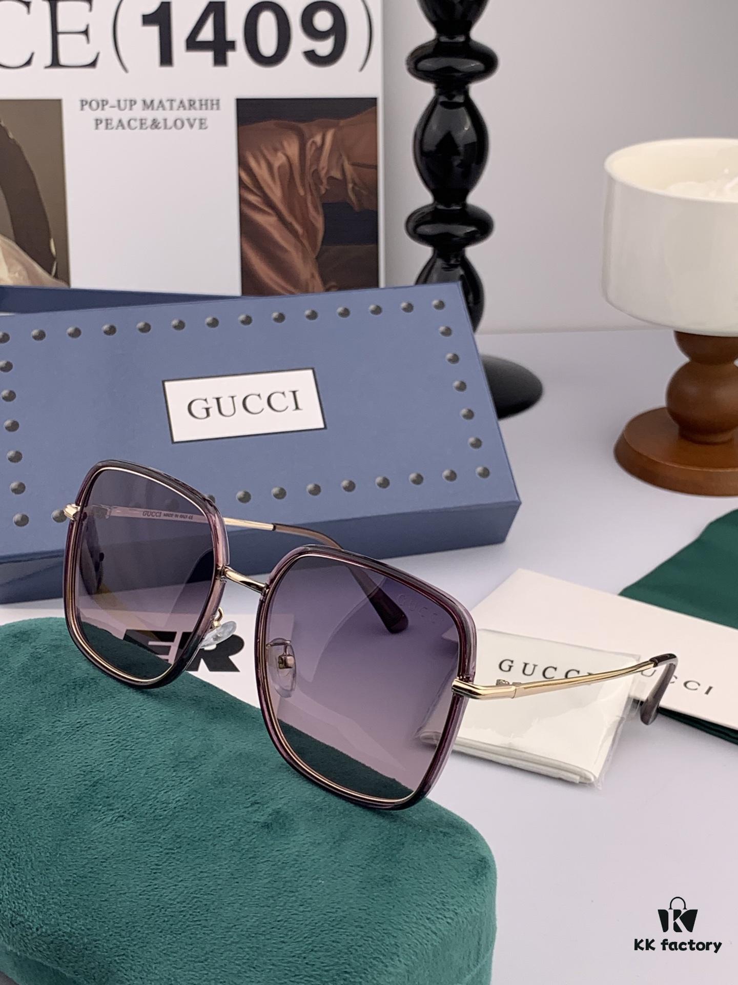 GUCCI 2025 Spring New Arrival Latest Rectangular Sunglasses, Influencers' Favorite, Full of Charm with Playful and Sweet Style, Excellent Fit, Premium Metal Finish