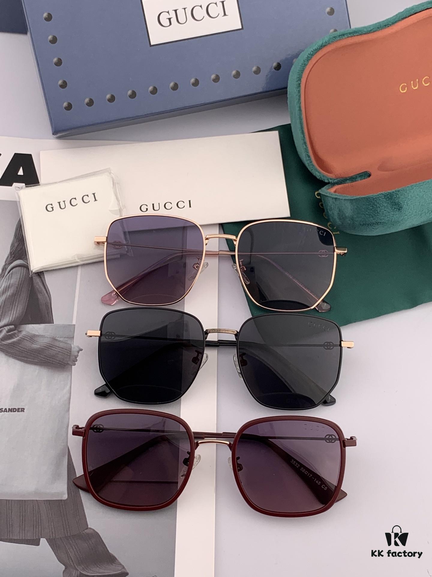 6931fda83a89a121ed54de93 Gucci Classic Square Frame Sunglasses, Flattering on All Face Shapes, Polarized Nylon Lenses for UV Protection, Model: G2935