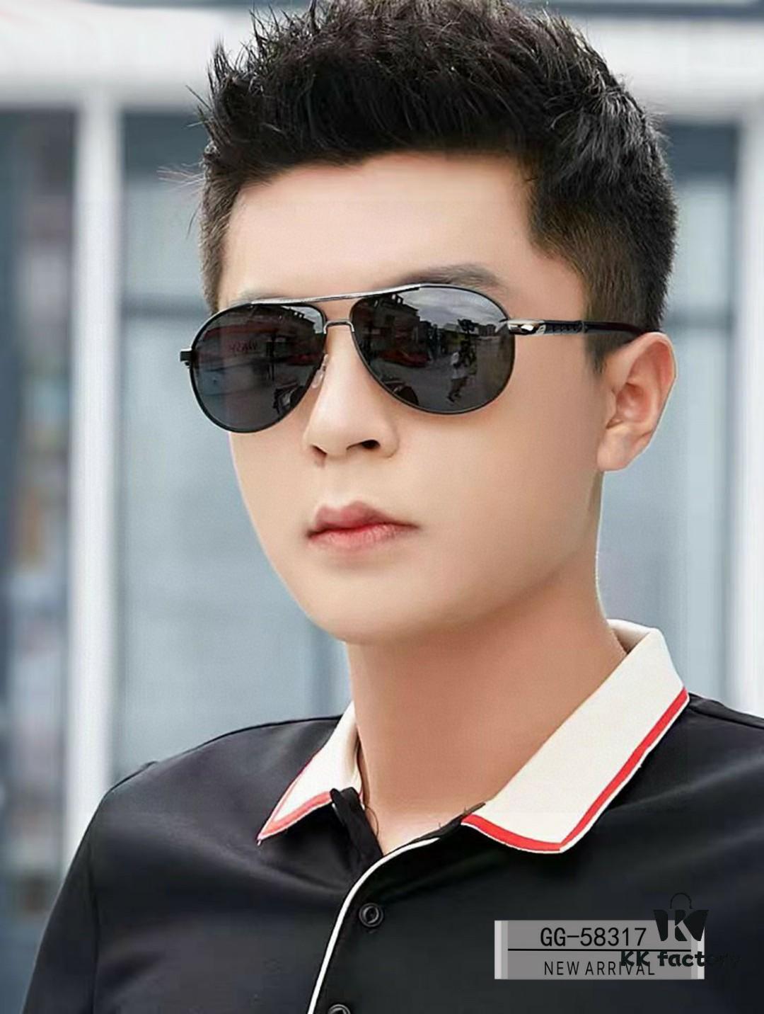 GUCCI Italy - Polarized Sunglasses with Polylite Lens, Lightweight Stainless Steel Frame, UV400 Protection, Stylish Driving Sunglasses Model 58317