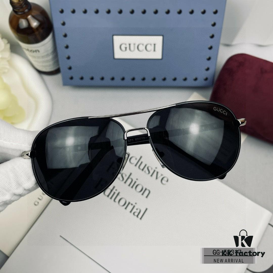 GUCCI Italy - Polarized Sunglasses with Polylite Lens, Lightweight Stainless Steel Frame, UV400 Protection, Stylish Driving Sunglasses Model 58317