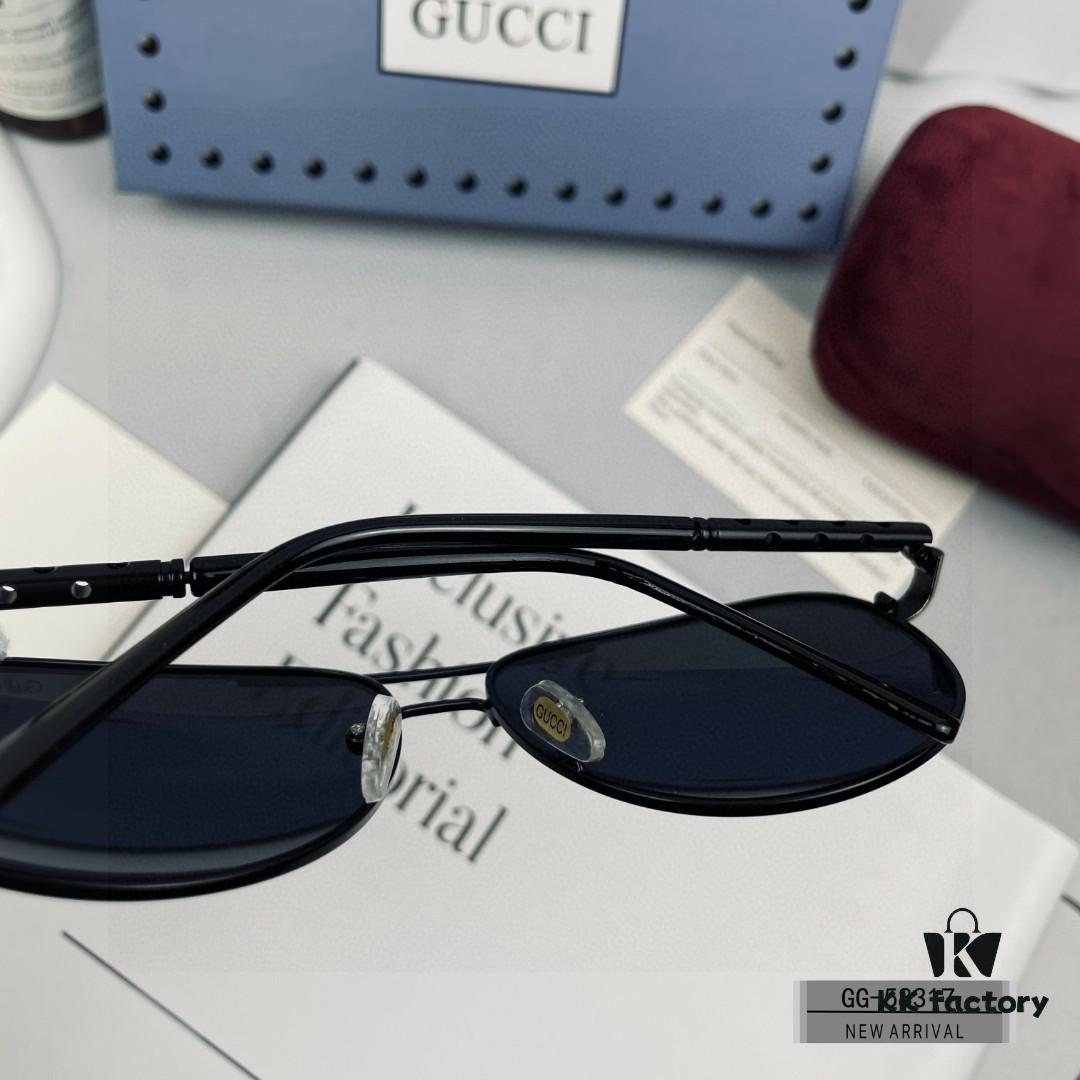 GUCCI Italy - Polarized Sunglasses with Polylite Lens, Lightweight Stainless Steel Frame, UV400 Protection, Stylish Driving Sunglasses Model 58317