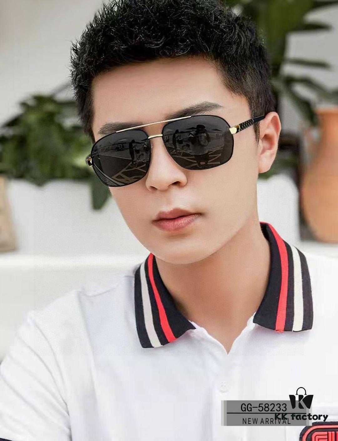 6931fdaa3a89a121ed54deaf GUCCI Italy - Polarized Sunglasses with Polylite Lenses, Lightweight Stainless Steel Frame, UV400 Protection, Stylish Driving Sunglasses Model 58233