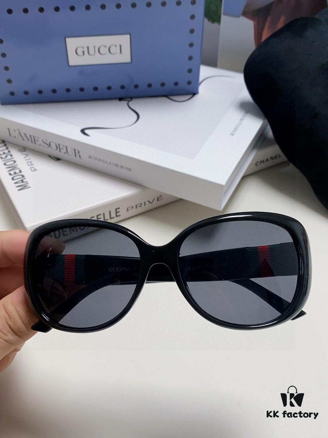 6931fdb23a89a121ed54df1b Gucci 2025 New Retro Thick-Rimmed Sunglasses for Women, Stylish Red and White Woven Band Classic Sun Glasses with UV Protection, Fashionable Eyewear for Long Faces