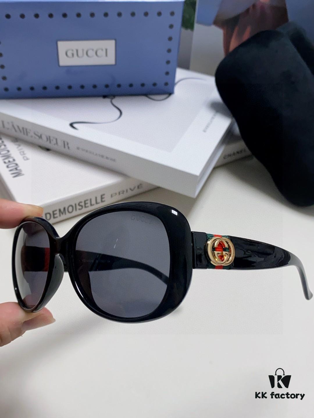 6931fdb23a89a121ed54df1d Gucci 2025 New Retro Thick-Rimmed Sunglasses for Women, Stylish Red and White Woven Band Classic Sun Glasses with UV Protection, Fashionable Eyewear for Long Faces