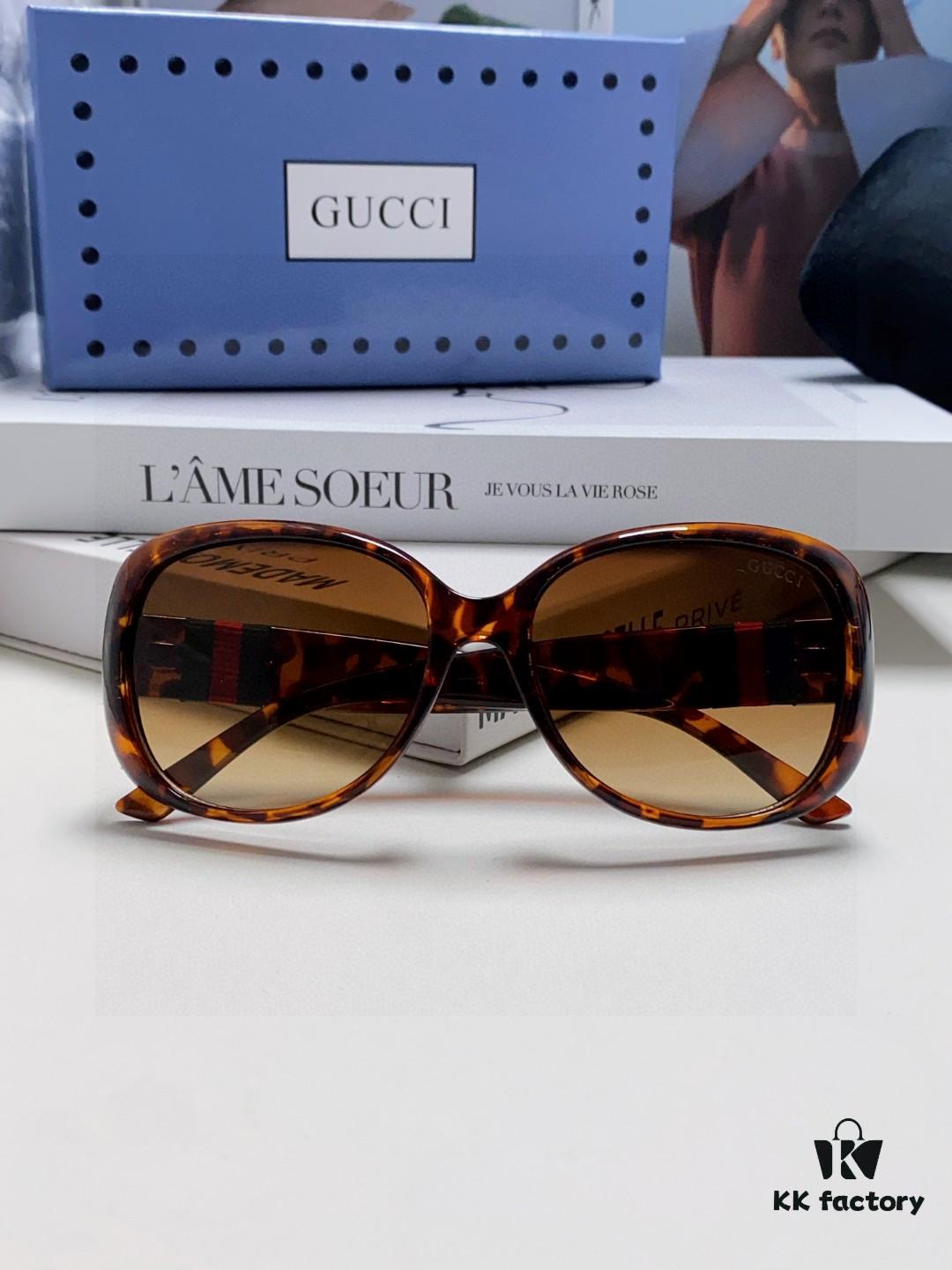 6931fdb33a89a121ed54df28 Gucci 2025 New Retro-Style Thick-Rimmed Sunglasses for Women, Fashionable and Stylish UV-Protective Sunglasses with Classic Red and White Braided Temples
