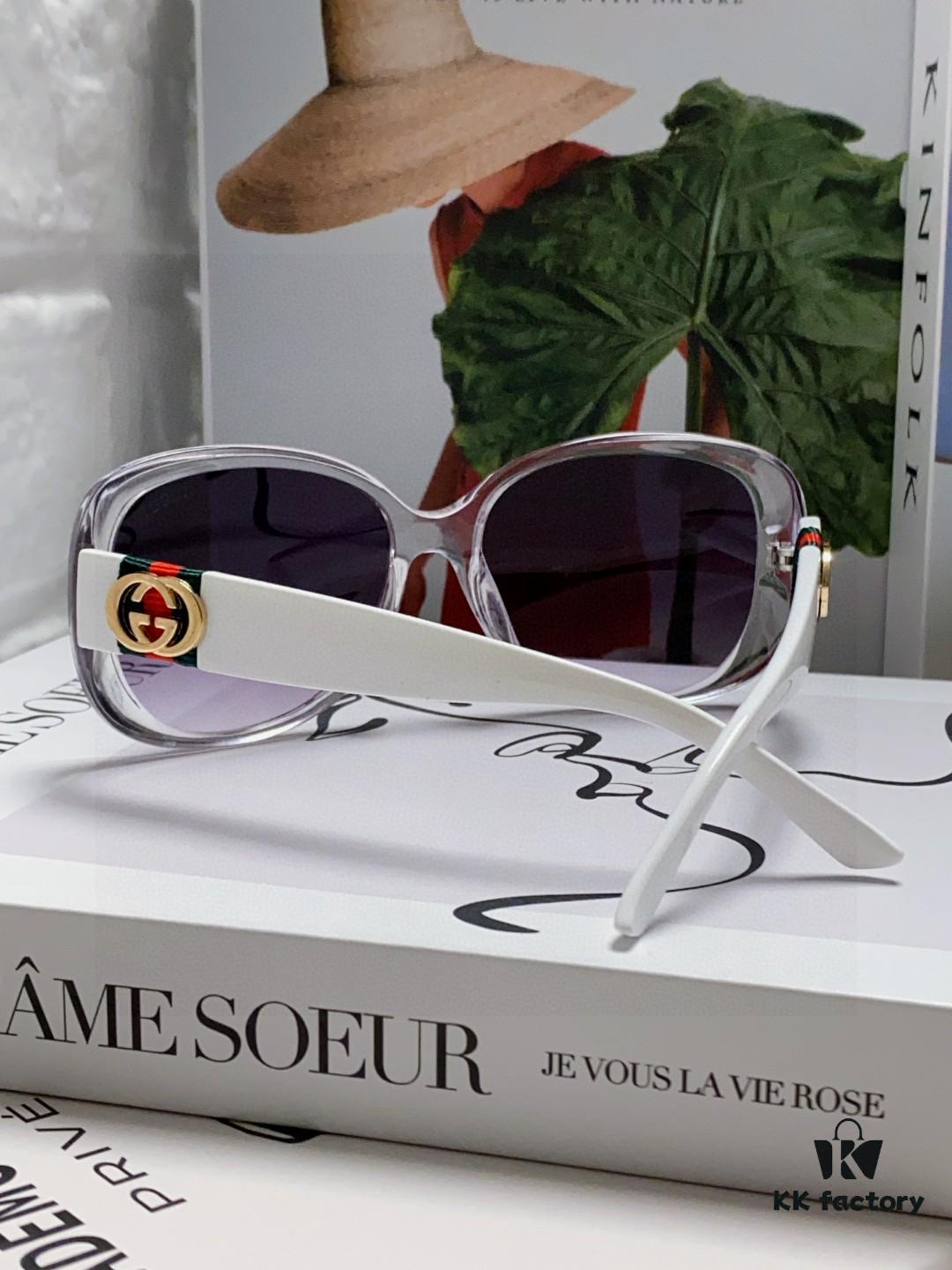 6931fdb33a89a121ed54df2e Gucci 2025 New Retro Thick-Rimmed Sunglasses for Women, Stylish Red and White Braided Band Classic Sun Glasses with High-End Fashion Appeal, Perfect for Long Faces