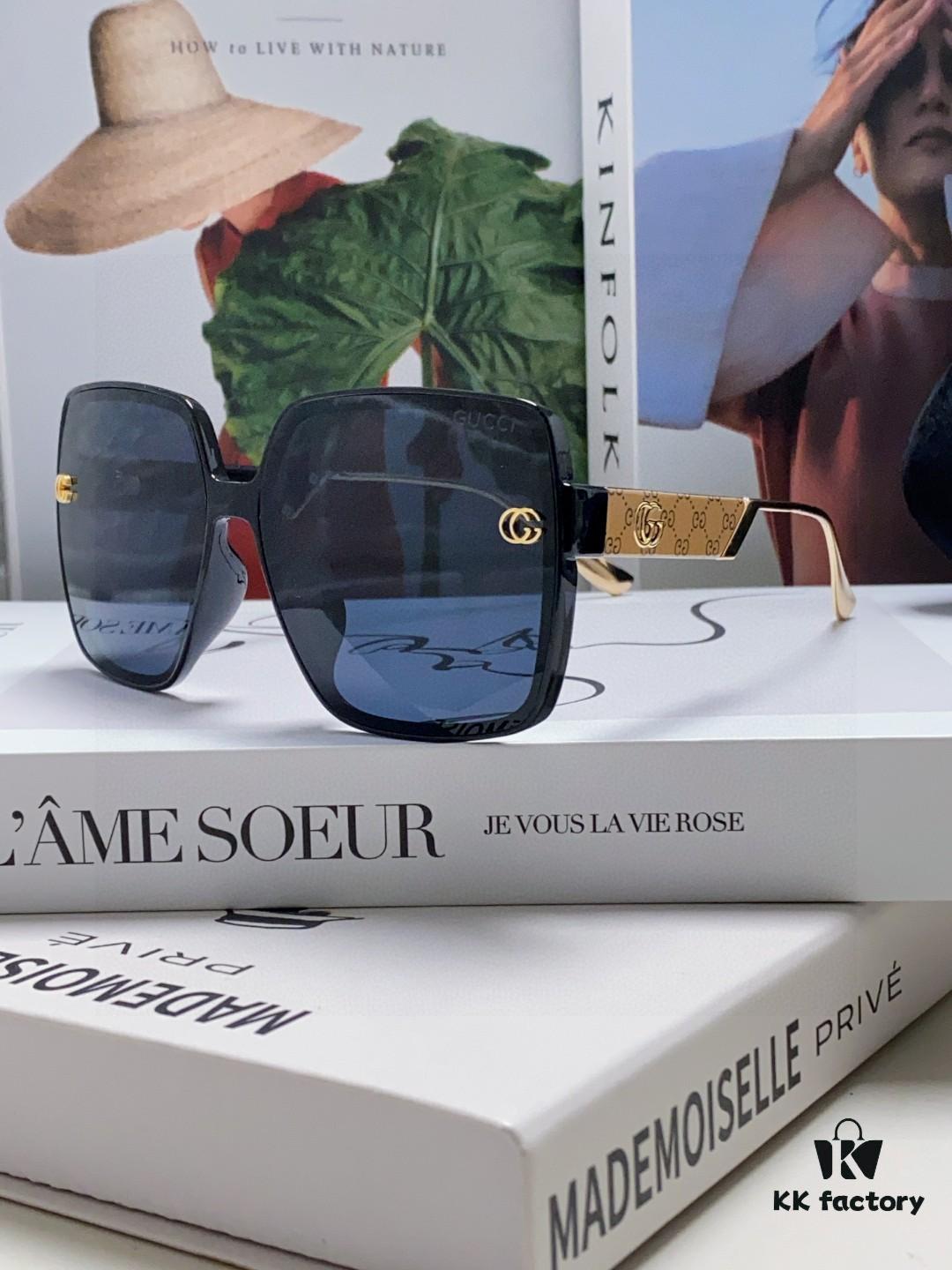 6931fdb43a89a121ed54df36 Gucci New Large-Frame Sunglasses for Women, Slimming Fashionable UV-Protective Square Sunglasses, Street-Style Vacation Eyewear