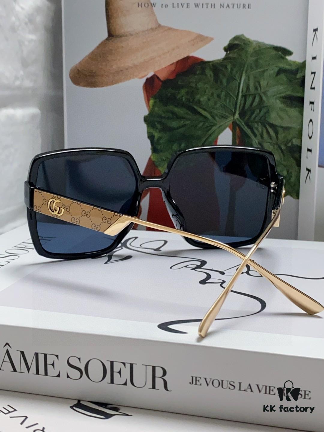 6931fdb43a89a121ed54df38 Gucci New Large-Frame Sunglasses for Women, Slimming Fashionable UV-Protective Square Sunglasses, Street-Style Vacation Eyewear