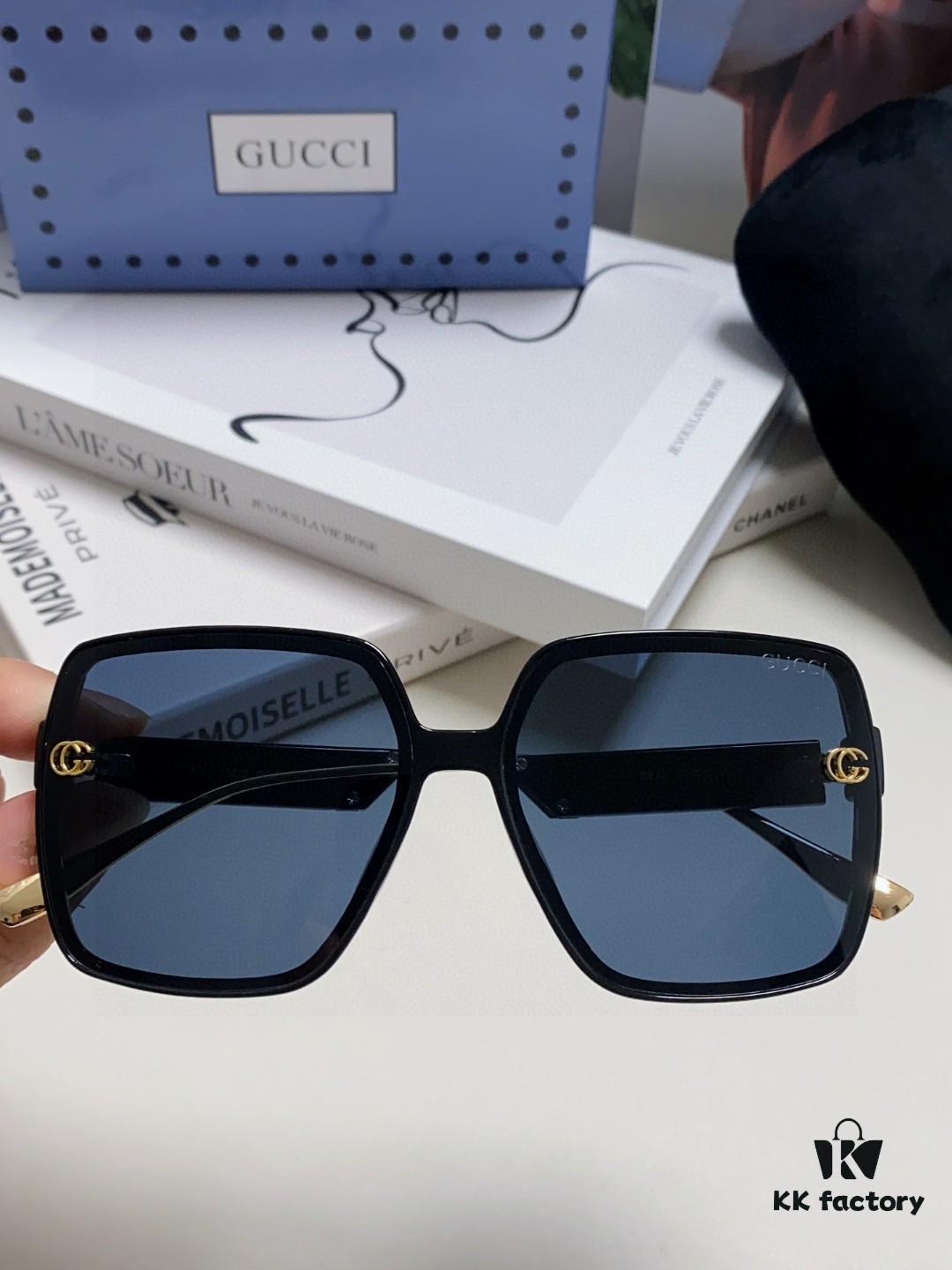6931fdb43a89a121ed54df39 Gucci New Large-Frame Sunglasses for Women, Slimming Fashionable UV-Protective Square Sunglasses, Street-Style Vacation Eyewear