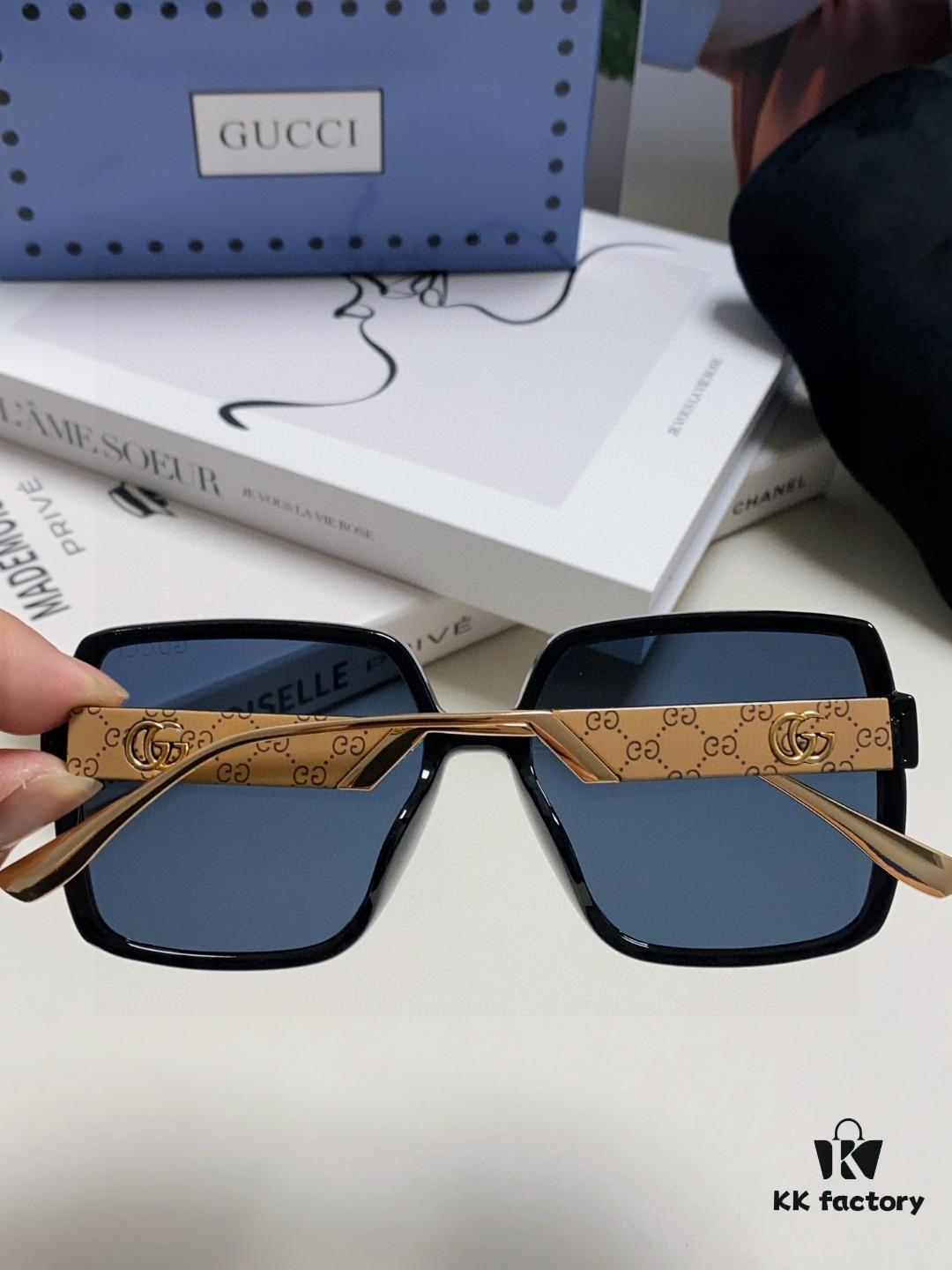 6931fdb43a89a121ed54df3a Gucci New Large-Frame Sunglasses for Women, Slimming Fashionable UV-Protective Square Sunglasses, Street-Style Vacation Eyewear