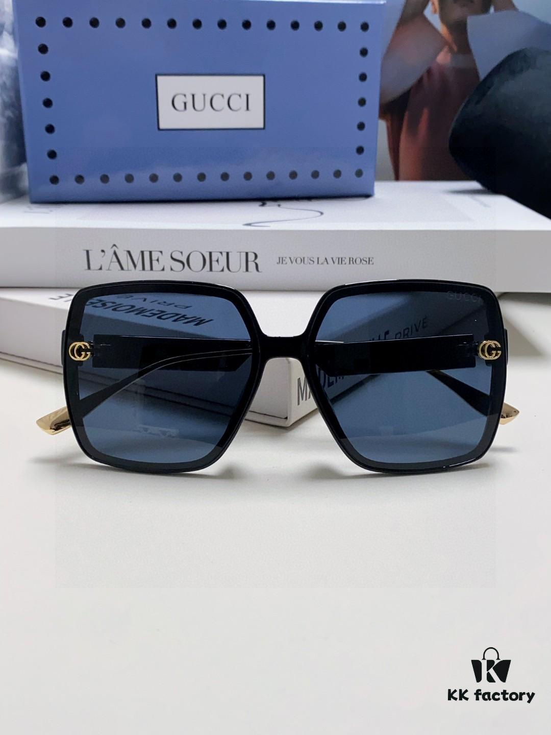 6931fdb43a89a121ed54df3c Gucci New Large-Frame Sunglasses for Women, Slimming Fashionable UV-Protective Square Sunglasses, Street-Style Vacation Eyewear