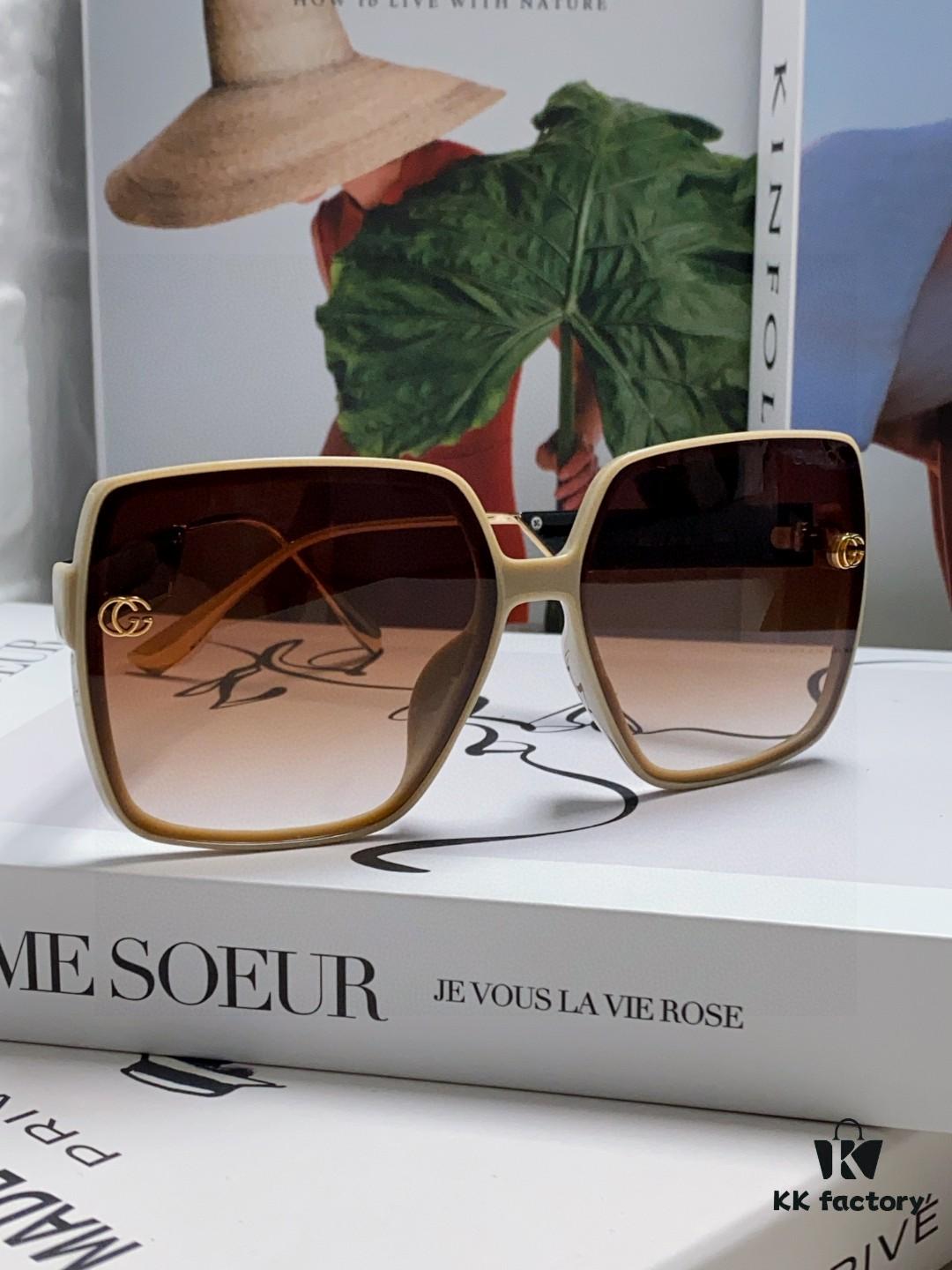 6931fdb63a89a121ed54df4b Gucci New Large-Frame Sunglasses for Women, Slimming Fashionable UV-Protection Square Sunglasses, Streetwear Style Vacation Eyewear