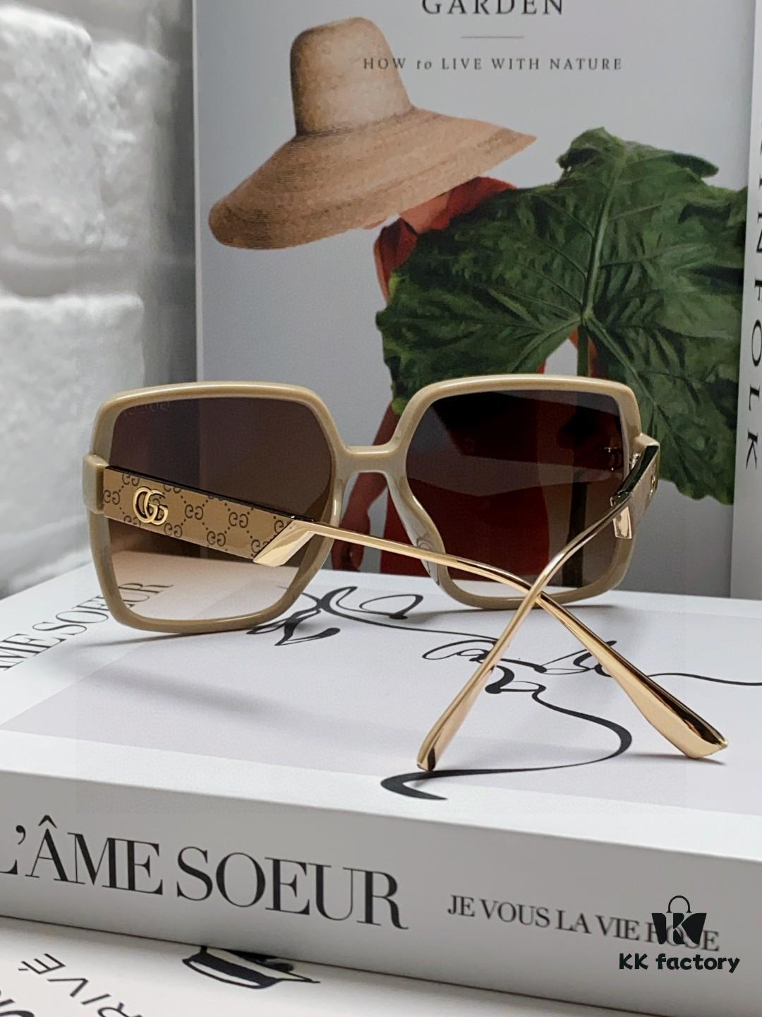 6931fdb63a89a121ed54df4c Gucci New Large-Frame Sunglasses for Women, Slimming Fashionable UV-Protection Square Sunglasses, Streetwear Style Vacation Eyewear