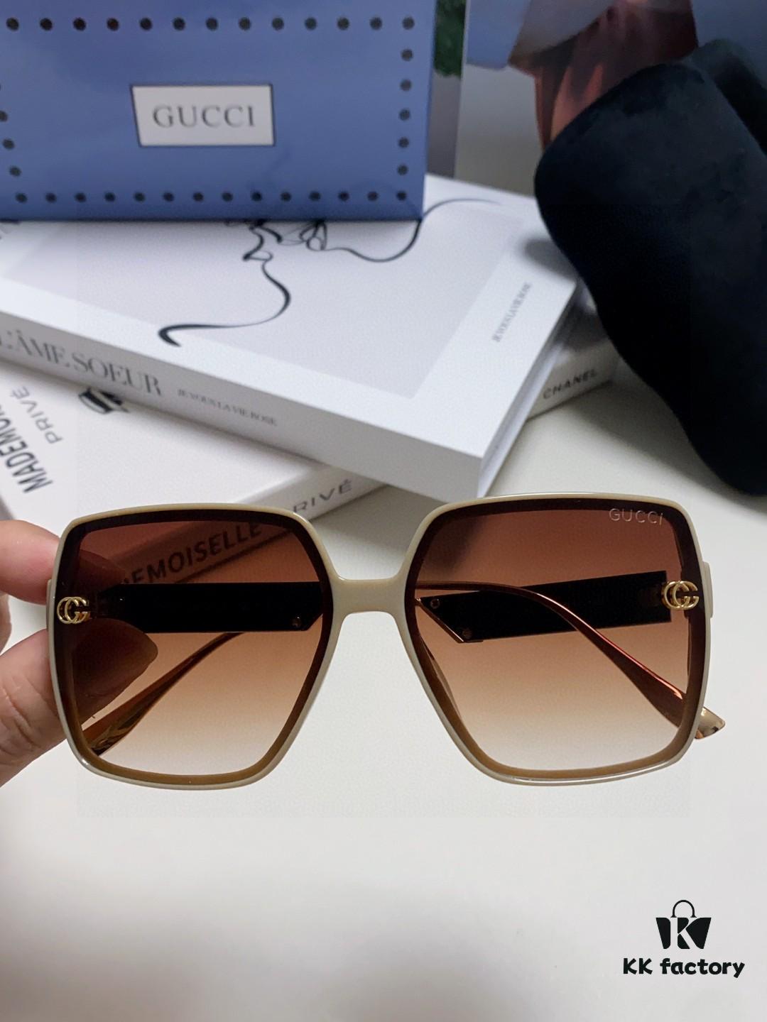 6931fdb63a89a121ed54df4d Gucci New Large-Frame Sunglasses for Women, Slimming Fashionable UV-Protection Square Sunglasses, Streetwear Style Vacation Eyewear