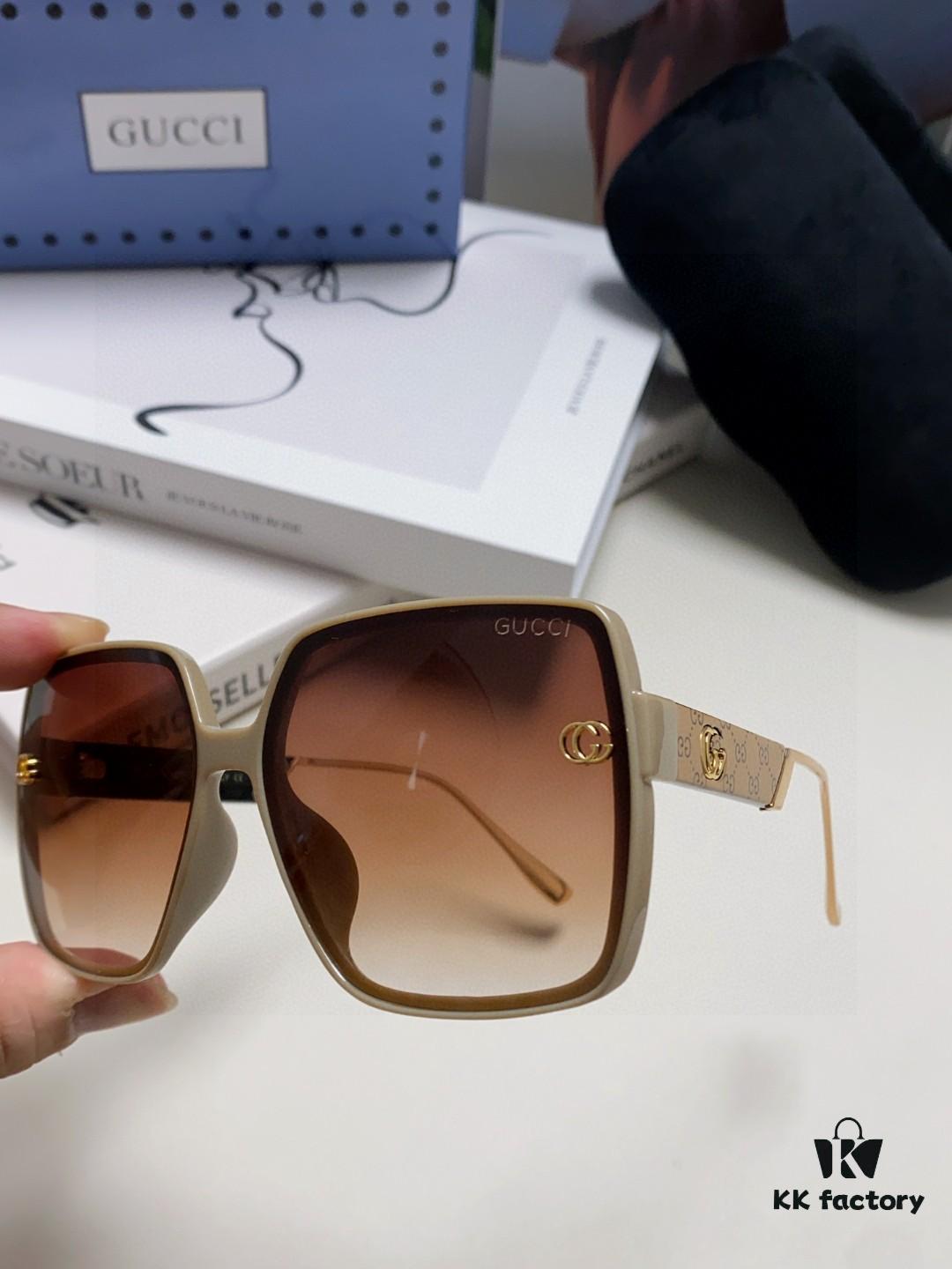 6931fdb63a89a121ed54df4f Gucci New Large-Frame Sunglasses for Women, Slimming Fashionable UV-Protection Square Sunglasses, Streetwear Style Vacation Eyewear
