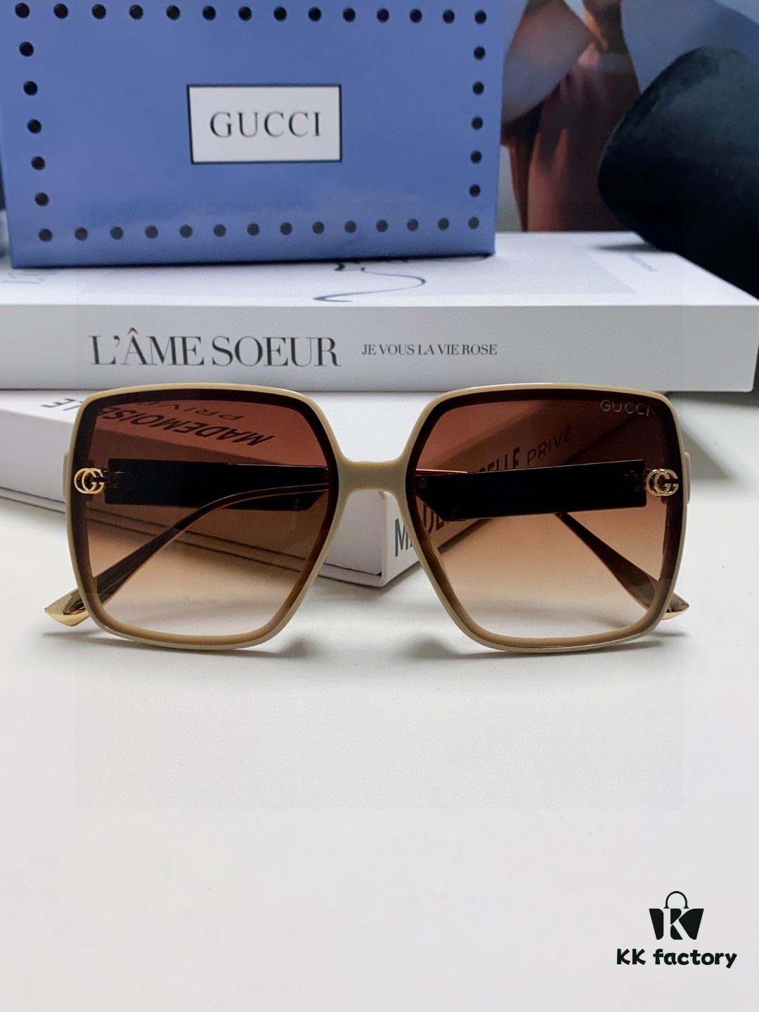 6931fdb63a89a121ed54df50 Gucci New Large-Frame Sunglasses for Women, Slimming Fashionable UV-Protection Square Sunglasses, Streetwear Style Vacation Eyewear