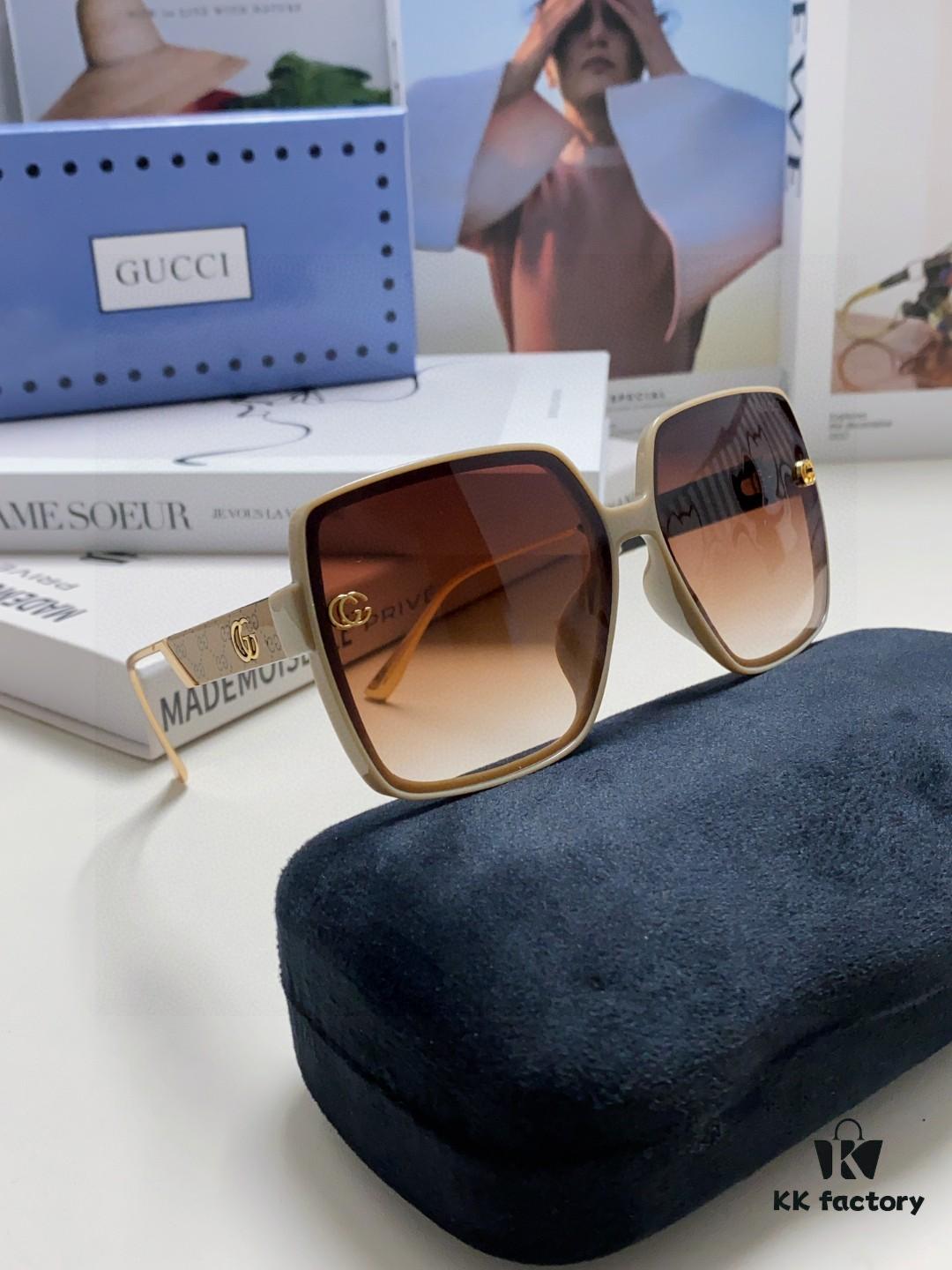 6931fdb63a89a121ed54df51 Gucci New Large-Frame Sunglasses for Women, Slimming Fashionable UV-Protection Square Sunglasses, Streetwear Style Vacation Eyewear
