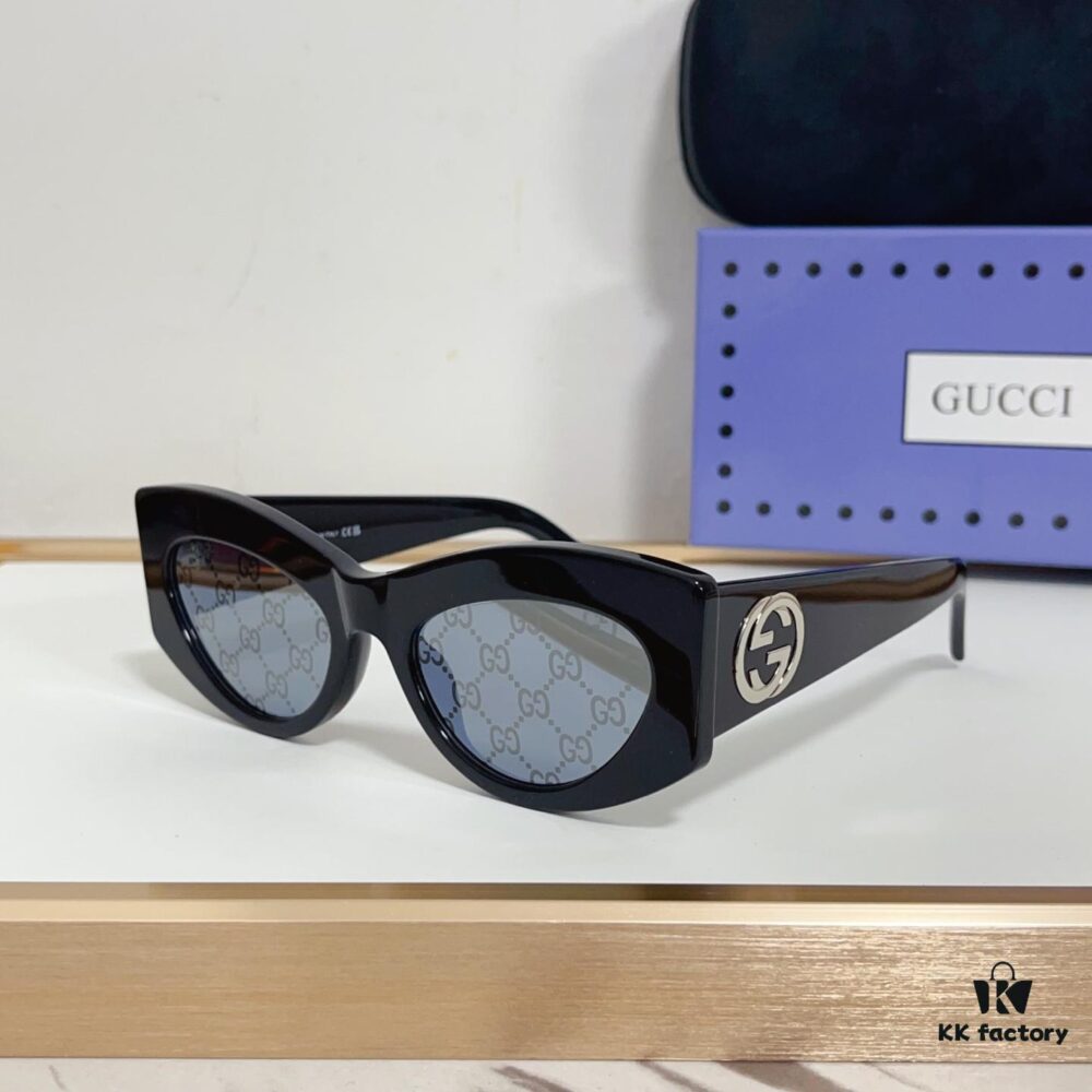 6931fdb63a89a121ed54df54 135 GUCCI GG1843S Cruise 25 Sunglasses, Cat-Eye Frame with Interlocking G Detail, Size 53-20-140
