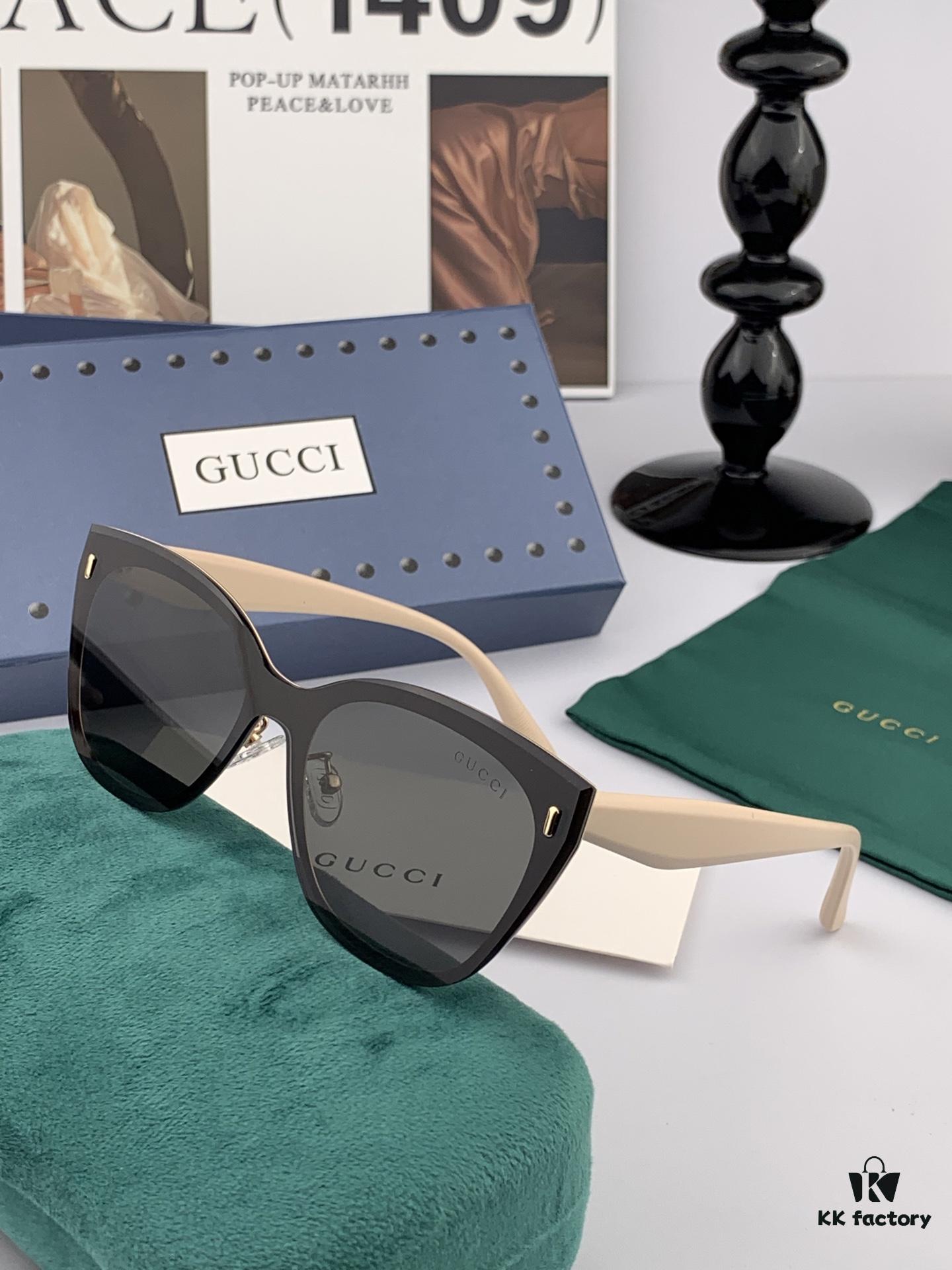 GUCCI New One-Piece Nylon Polarized Sunglasses, Stylish Square-Framed Unisex Sun Glasses for Couples, Comfortable Fit, Trendy Influencer Style, Flattering on Both Oval and Round Faces