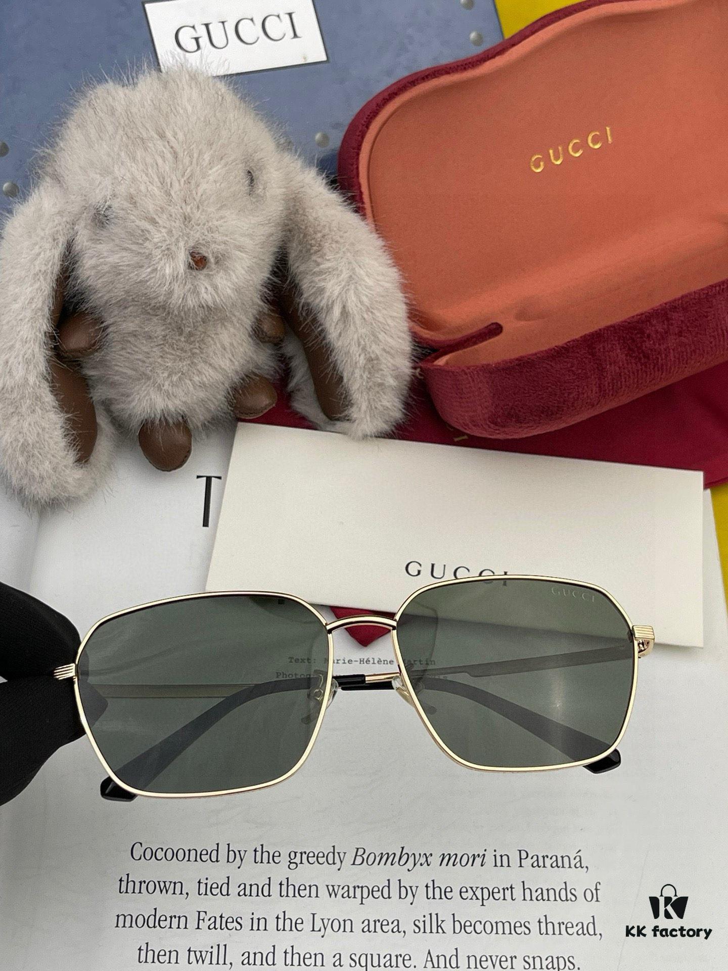 Gucci High-Quality Unisex Sunglasses, Polarized Pilot Style with Imported Polaroid Lenses, UV Protection, Fashionable Oversized Frame for Driving, Fishing, and Outdoor Use, Model: G9862