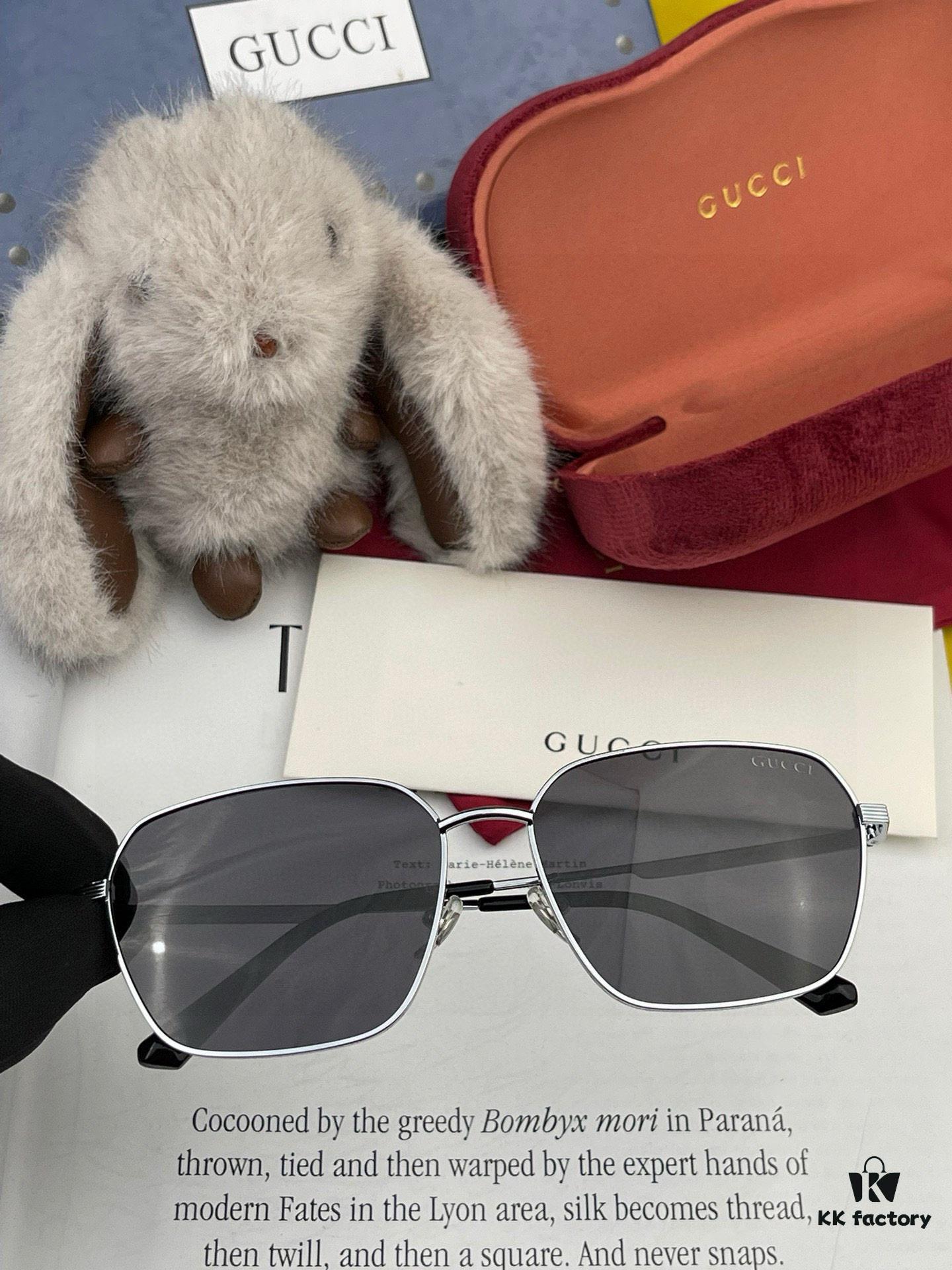 Gucci High-Quality Unisex Sunglasses, Polarized Pilot Style with Imported Polaroid Lenses, UV Protection, Fashionable Oversized Frame for Driving, Fishing, and Outdoor Use, Model: G9862