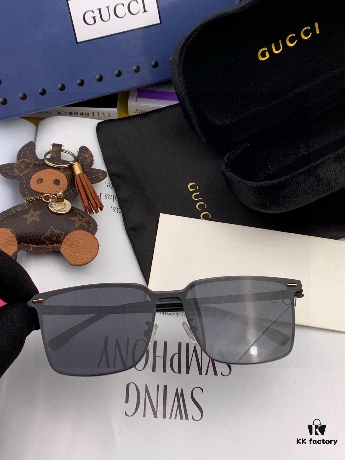 Gucci New Model One-Piece Driving Sunglasses, Celebrity Favorite, Unisex Aviator Sun Glasses