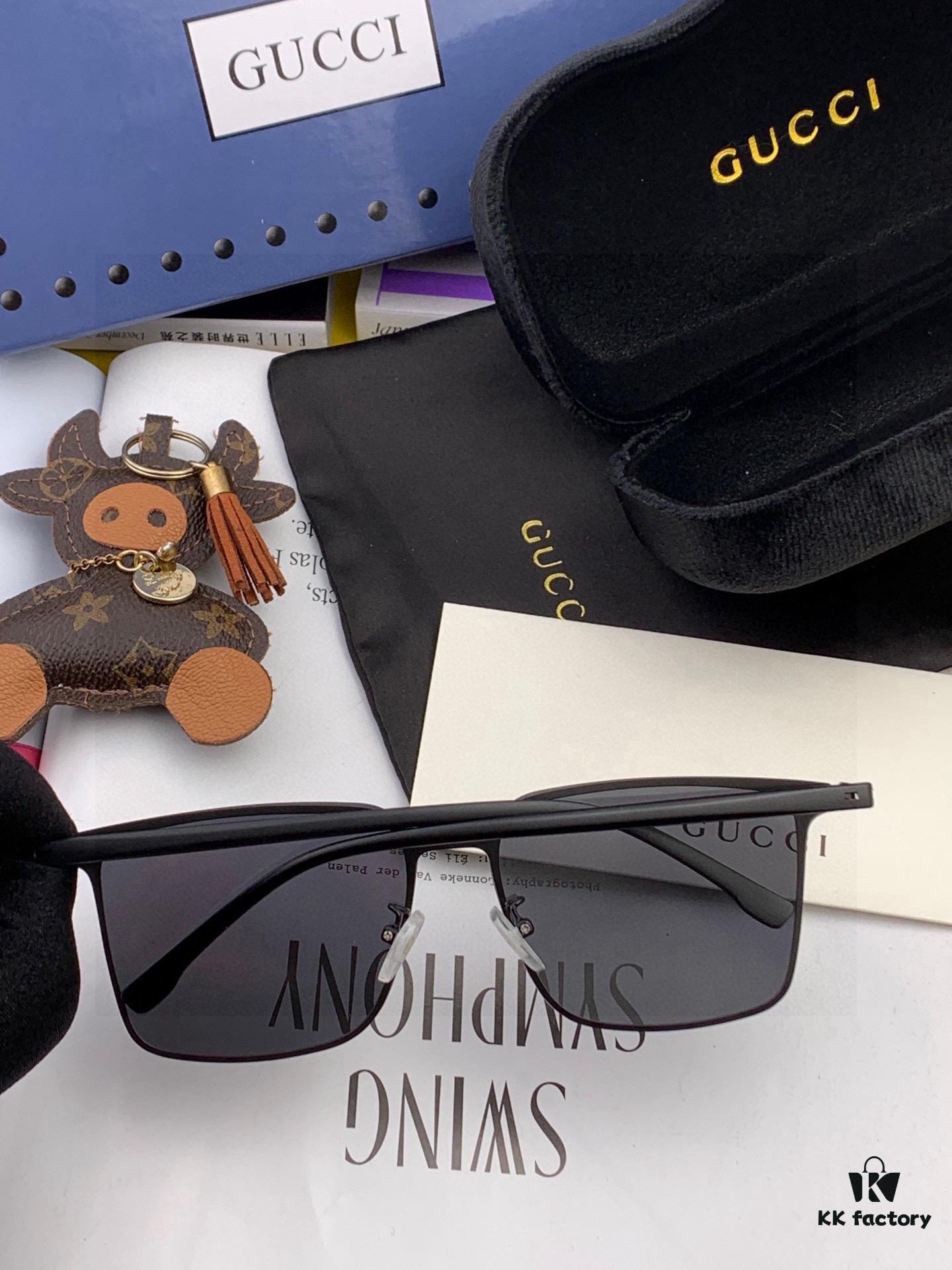 Gucci New Model One-Piece Driving Sunglasses, Celebrity Favorite, Unisex Aviator Sun Glasses