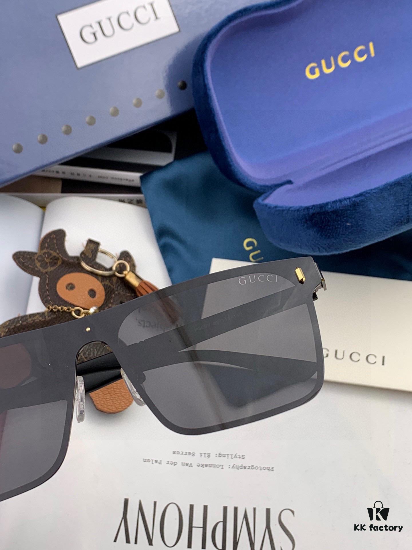 6931fdde3a89a121ed54e158 Gucci New Model One-Piece Driving Sunglasses, Must-Have Style for Travel, Popular Among Multiple Celebrities, Unisex Aviator Sunglasses Model: G7809