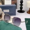 GUCCI 2025 Spring New Arrival Saddle Buckle Temple Sunglasses, Elegant Square Frame Sunglasses Loved by Influencers, Playful and Sweet with Enhanced Facial Fit, Premium Metal Finish