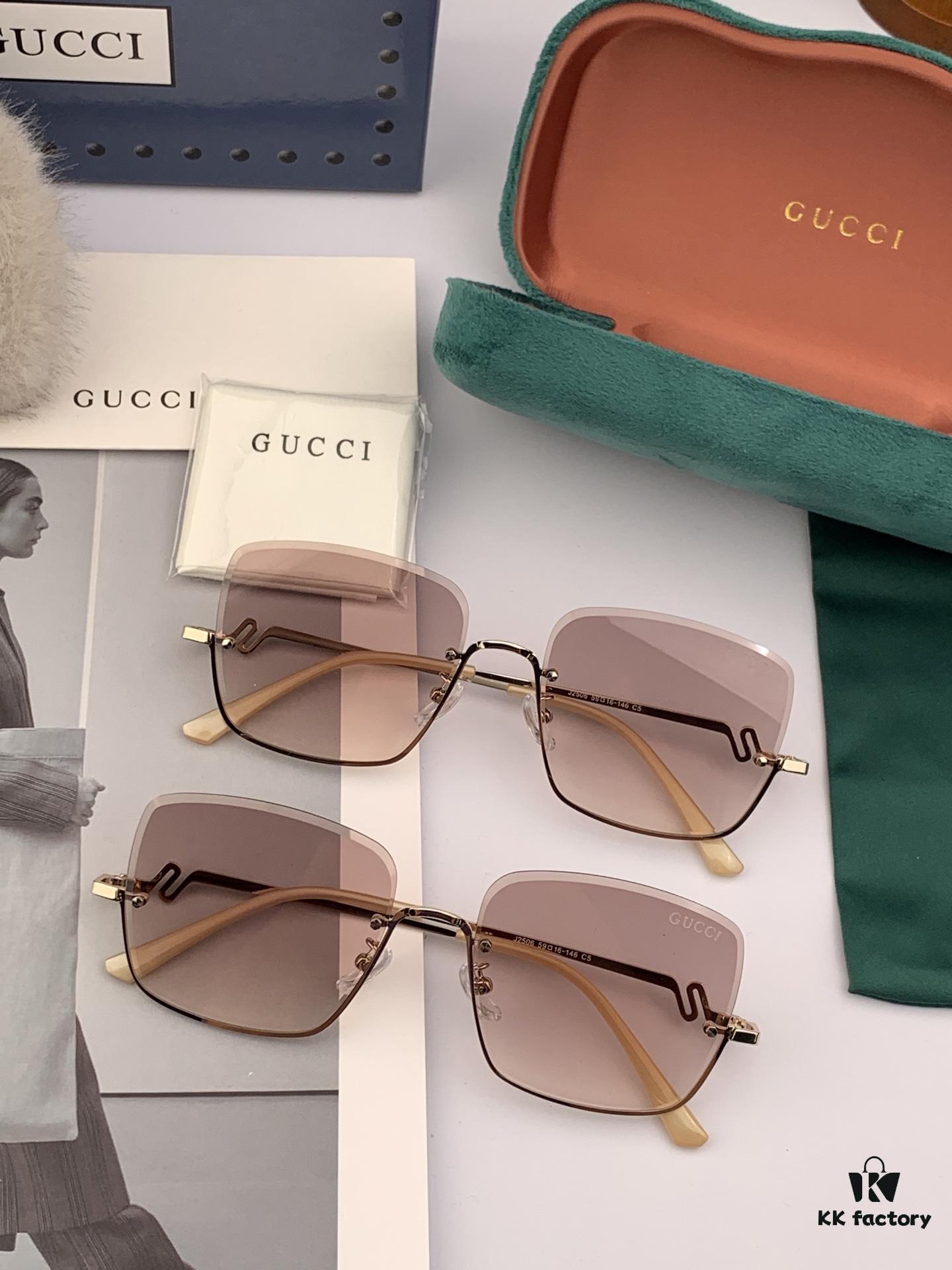GUCCI Volcano Rain Umbrella Fashion Frameless Sunglasses Lenses Top Luxury High Quality Women's Driving Sunglasses Model: G6250