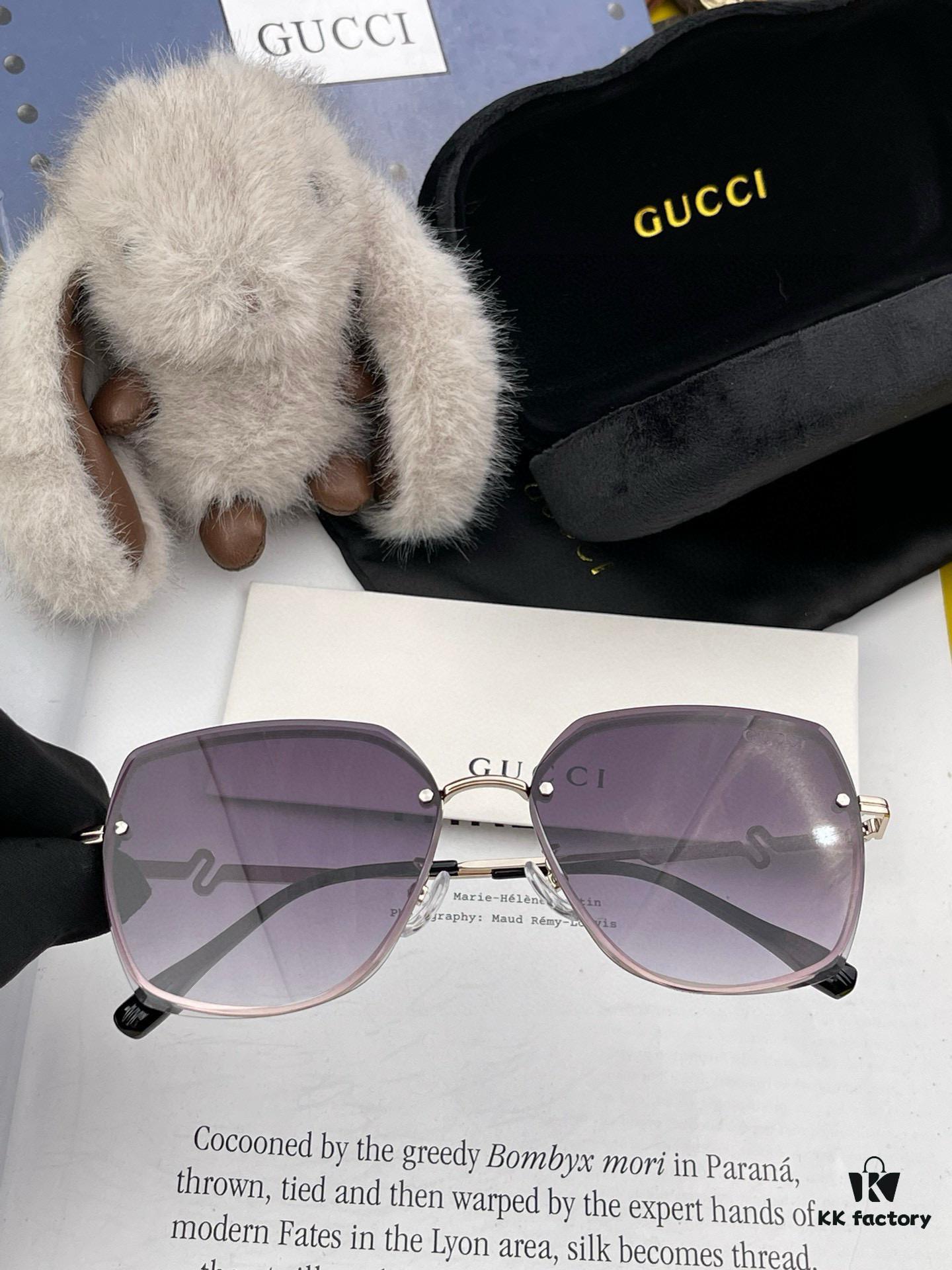 GUCCI 2025 Spring New Arrival Frameless Sunglasses, Popular Among Influencers, Playful and Sweet Design with Excellent Fit and Premium Metal Finish