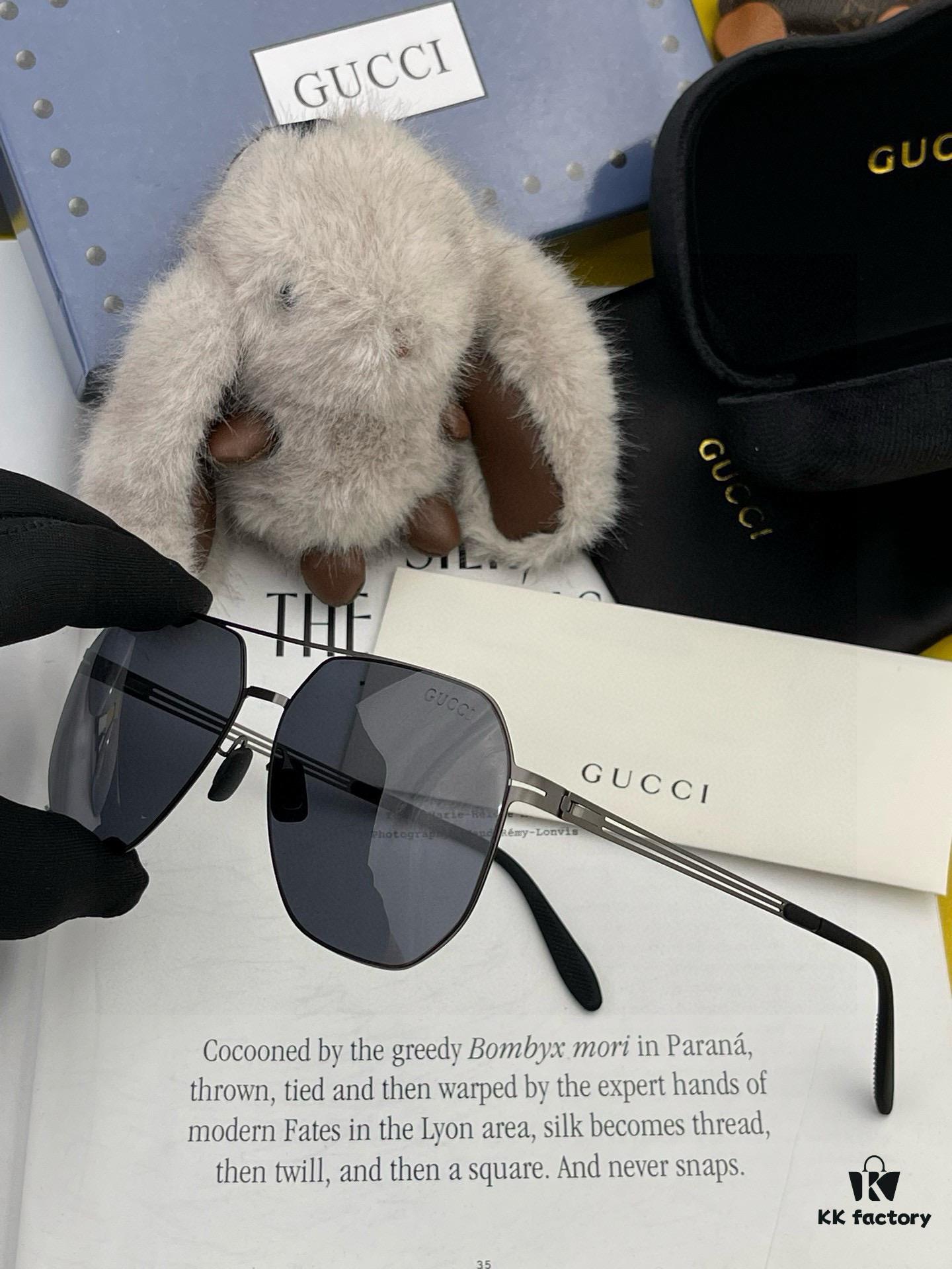 6931fe223a89a121ed54e4d1 GUCCI 2025 New Unisex Polygonal Sunglasses Electroplated Non-Fading Ultra-Light Elastic Frame No Screws Crush-Resistant HD Nylon Lenses