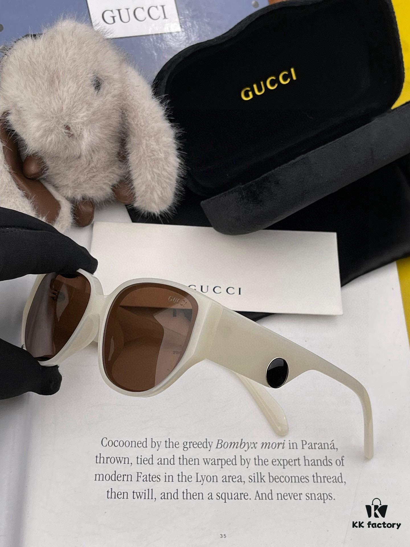 Gucci Classic Small Frame Sunglasses with Nylon Polarized UV-Protective Lenses