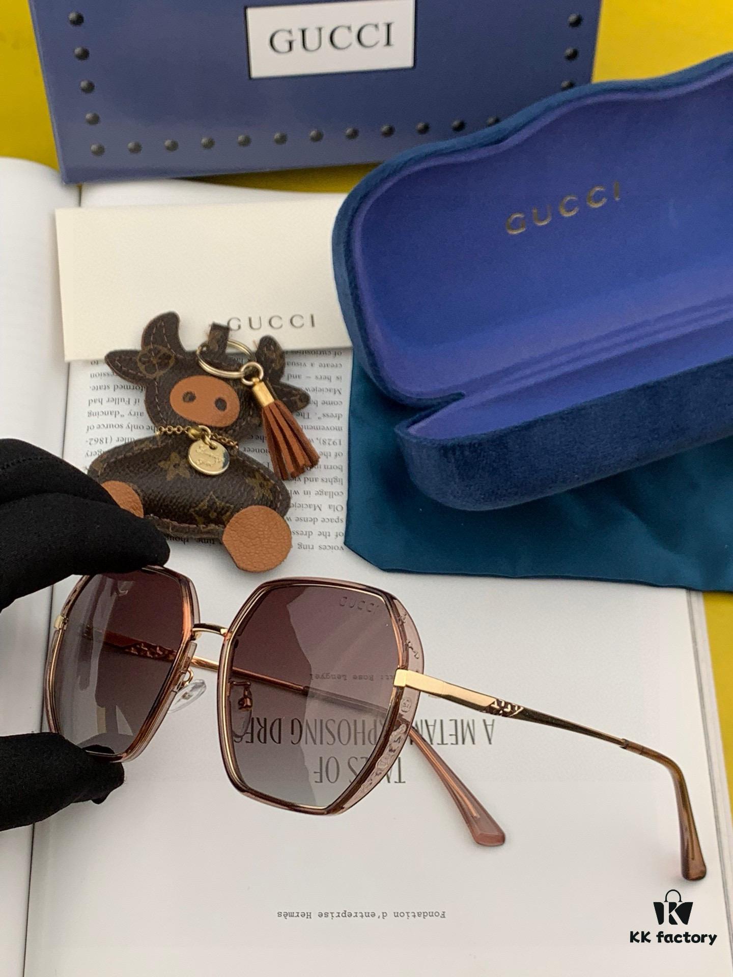 GUCCI 2025 Spring New Arrival Sunglasses, Favored by Influencers for Full Charm – Playful and Sweet with Enhanced Facial Fit, Premium Metal Finish