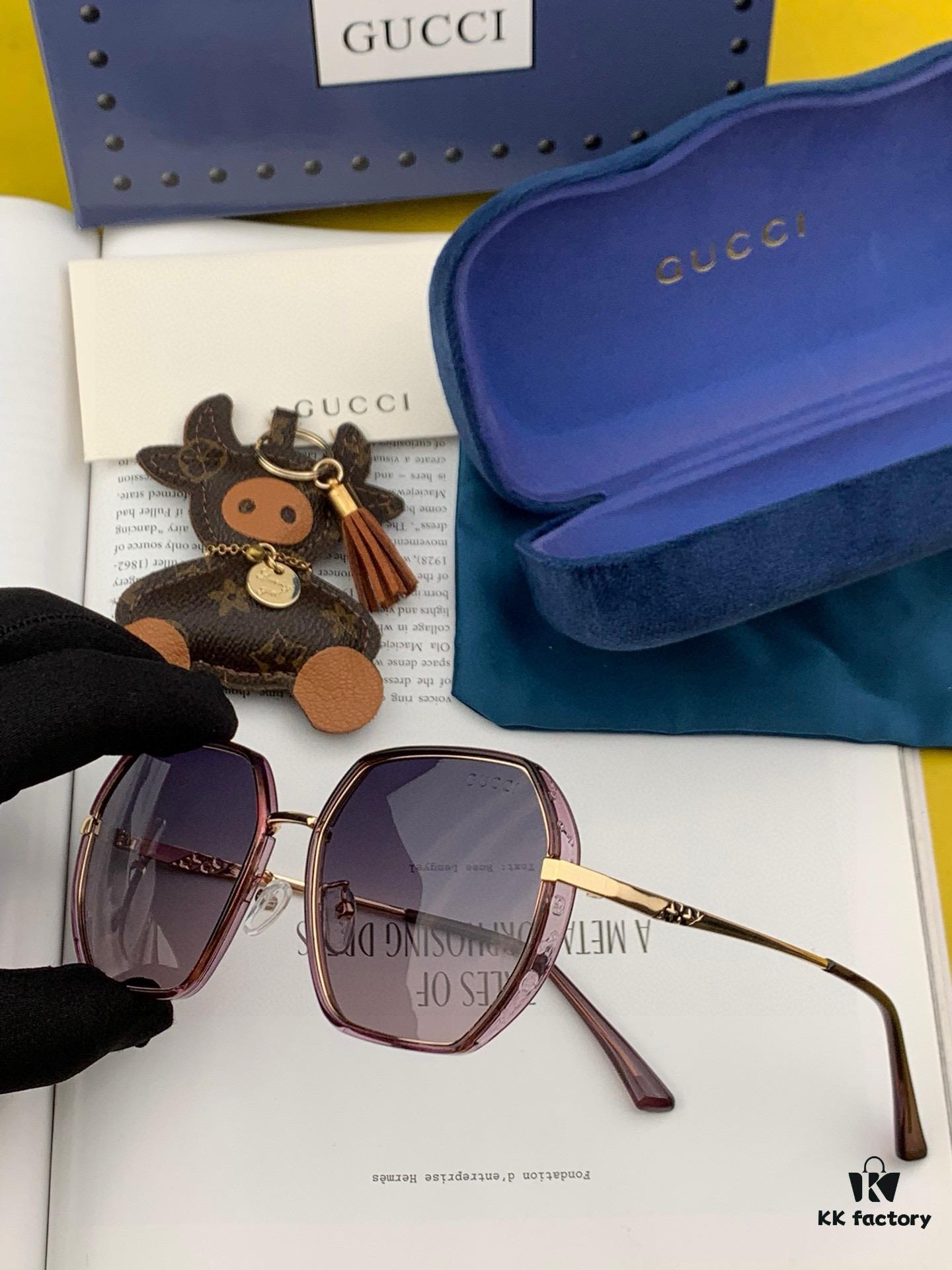 GUCCI 2025 Spring New Arrival Sunglasses, Favored by Influencers for Full Charm – Playful and Sweet with Enhanced Facial Fit, Premium Metal Finish